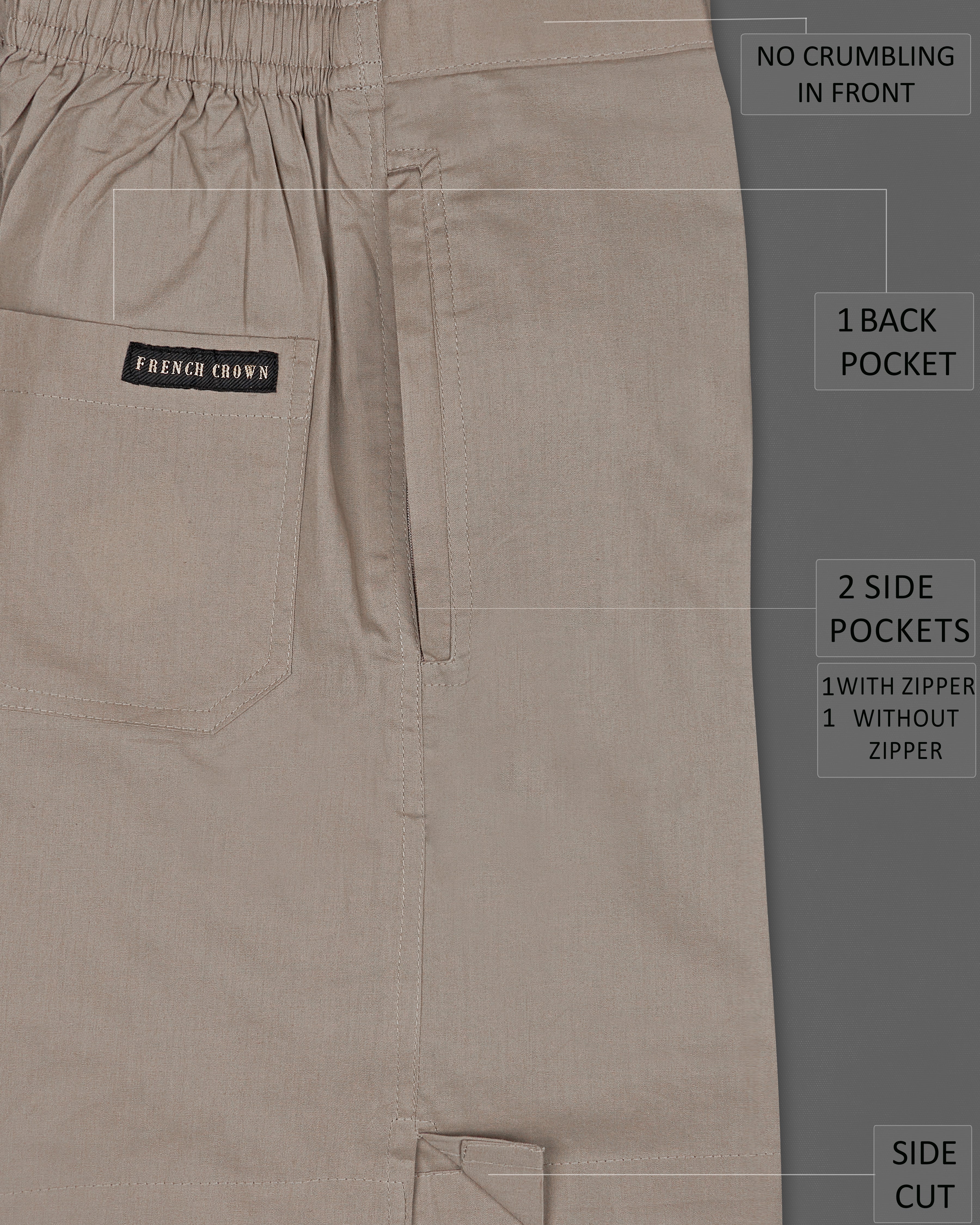 Sandrift Brown Premium Cotton Shorts SR191-28, SR191-30, SR191-32, SR191-34, SR191-36, SR191-38, SR191-40, SR191-42, SR191-44