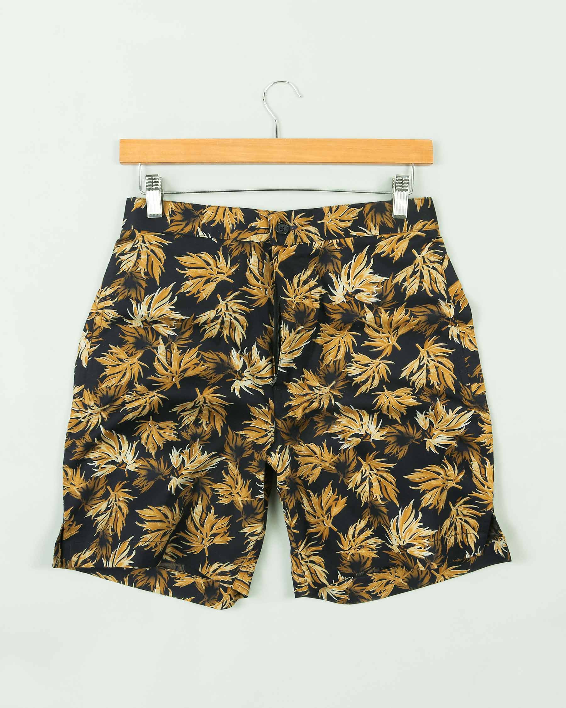 JADE BLACK WITH OLIVE FLOWER PRINT Premium Cotton Shorts SR38-36, SR38-28, SR38-38, SR38-30, SR38-32, SR38-34, SR38-42, SR38-44, SR38-40