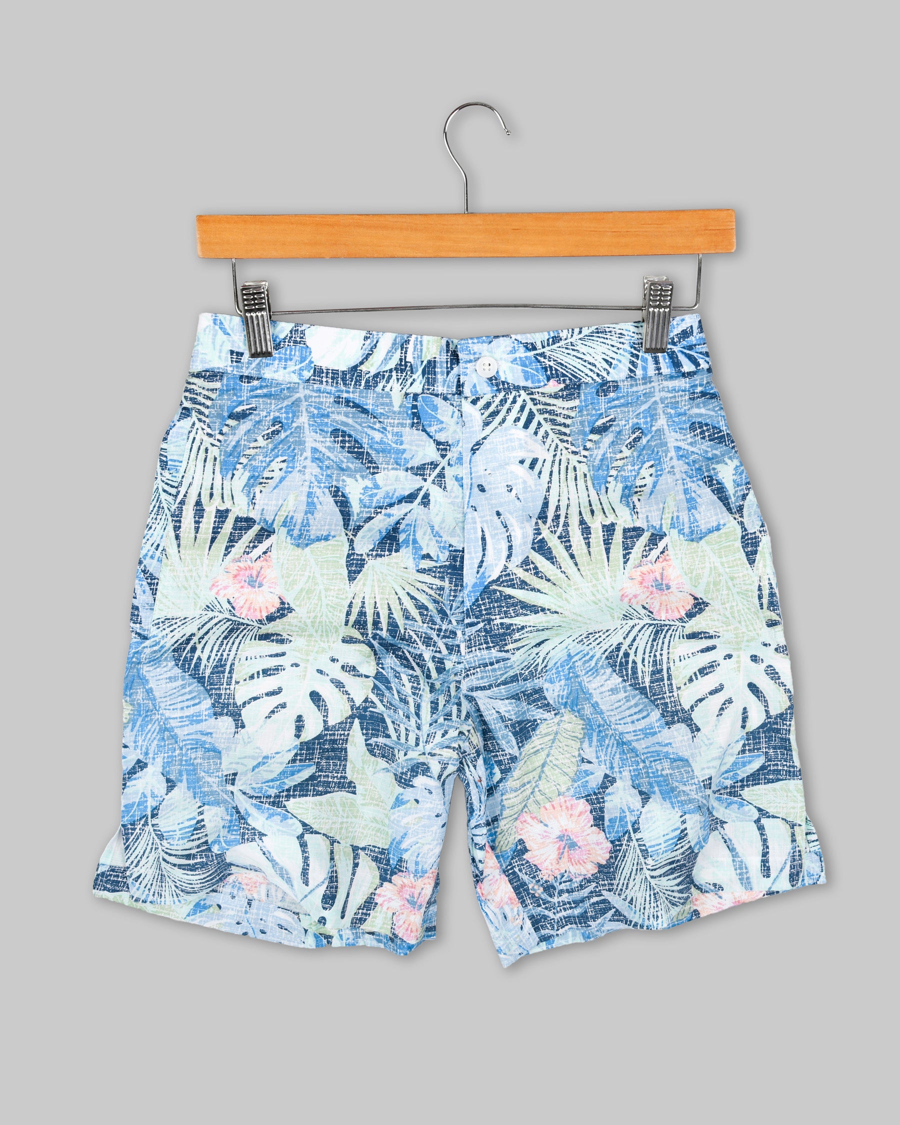 Sky Leaves Printed Premium Cotton Shorts SR64-28, SR64-44, SR64-38, SR64-30, SR64-32, SR64-34, SR64-36, SR64-40, SR64-42