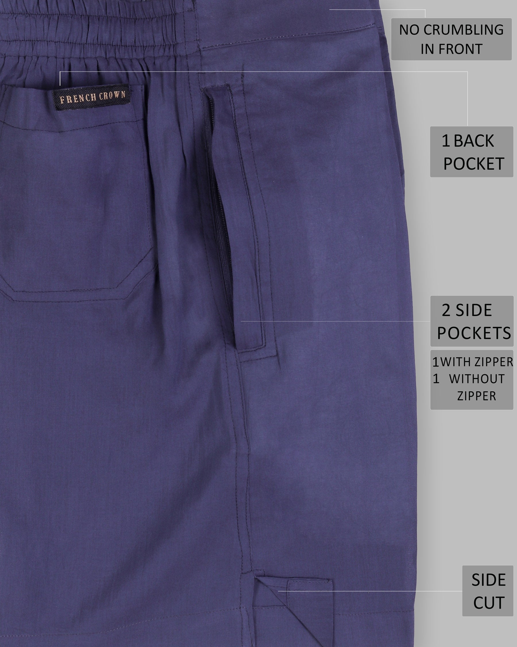 Flower Blue Premium Tencel Shorts SR86-28, SR86-30, SR86-36, SR86-42, SR86-34, SR86-38, SR86-32, SR86-40, SR86-44