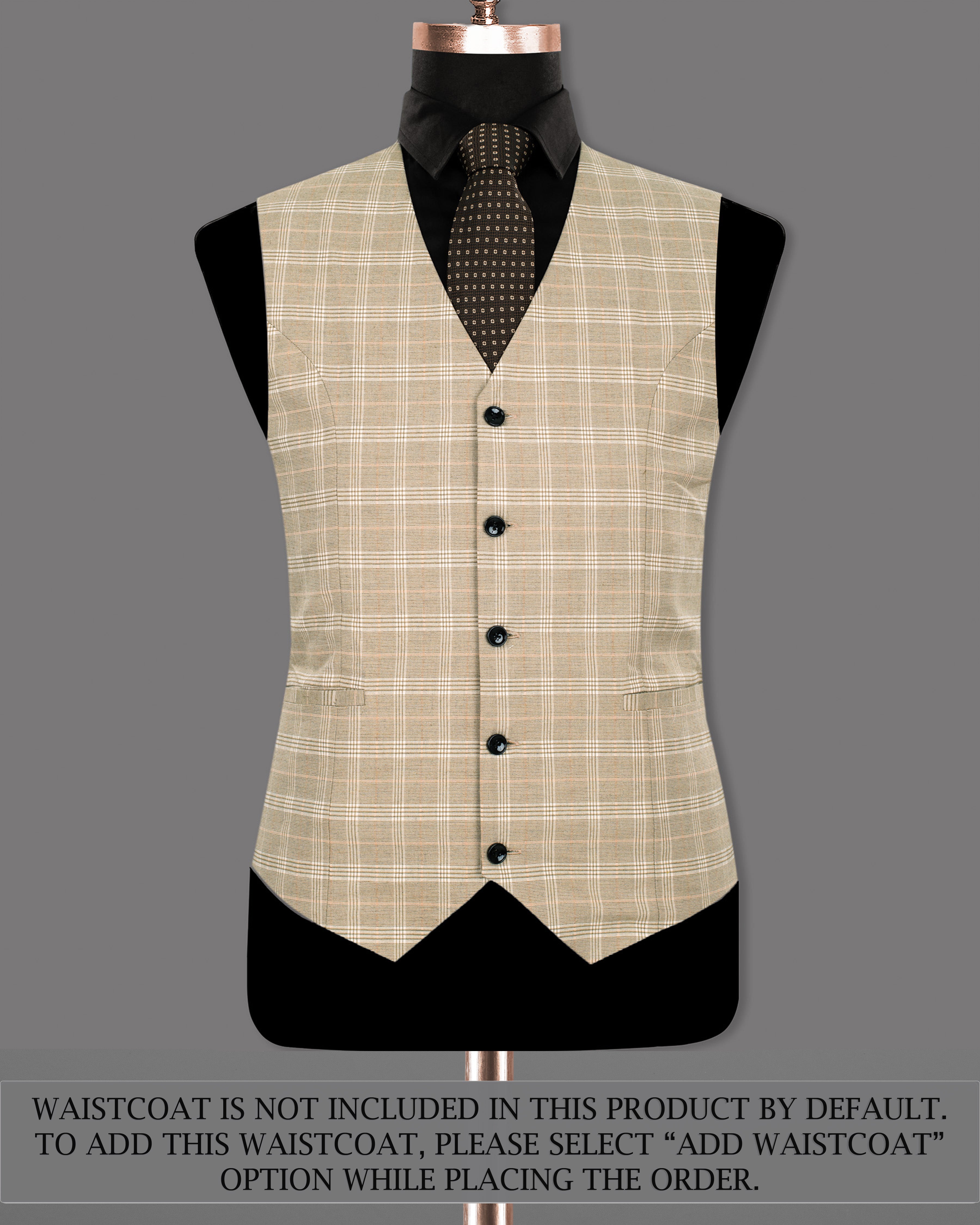 Mongoose Cream Plaid Wool Rich Sports Suit