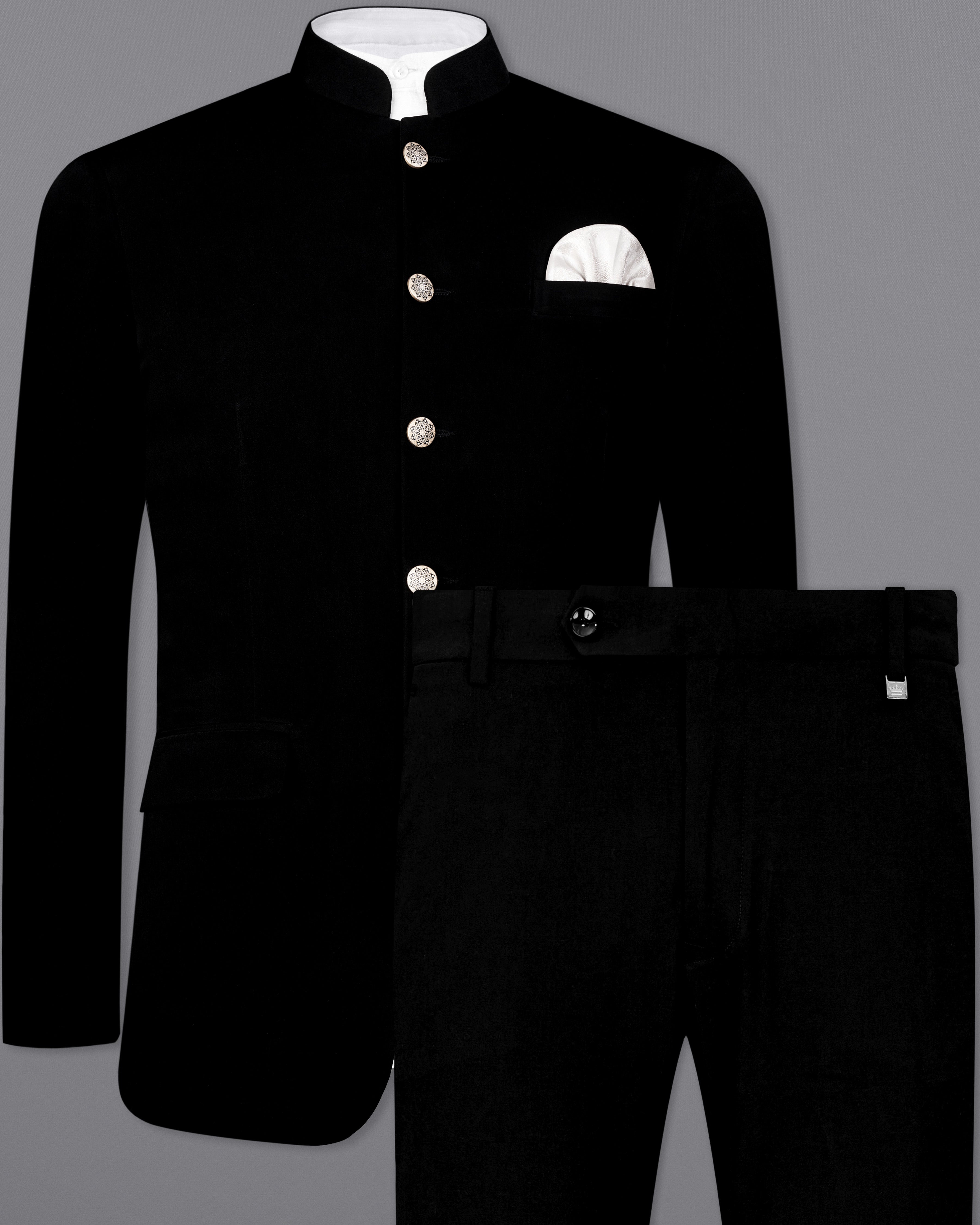 Matte black coat on sale pant