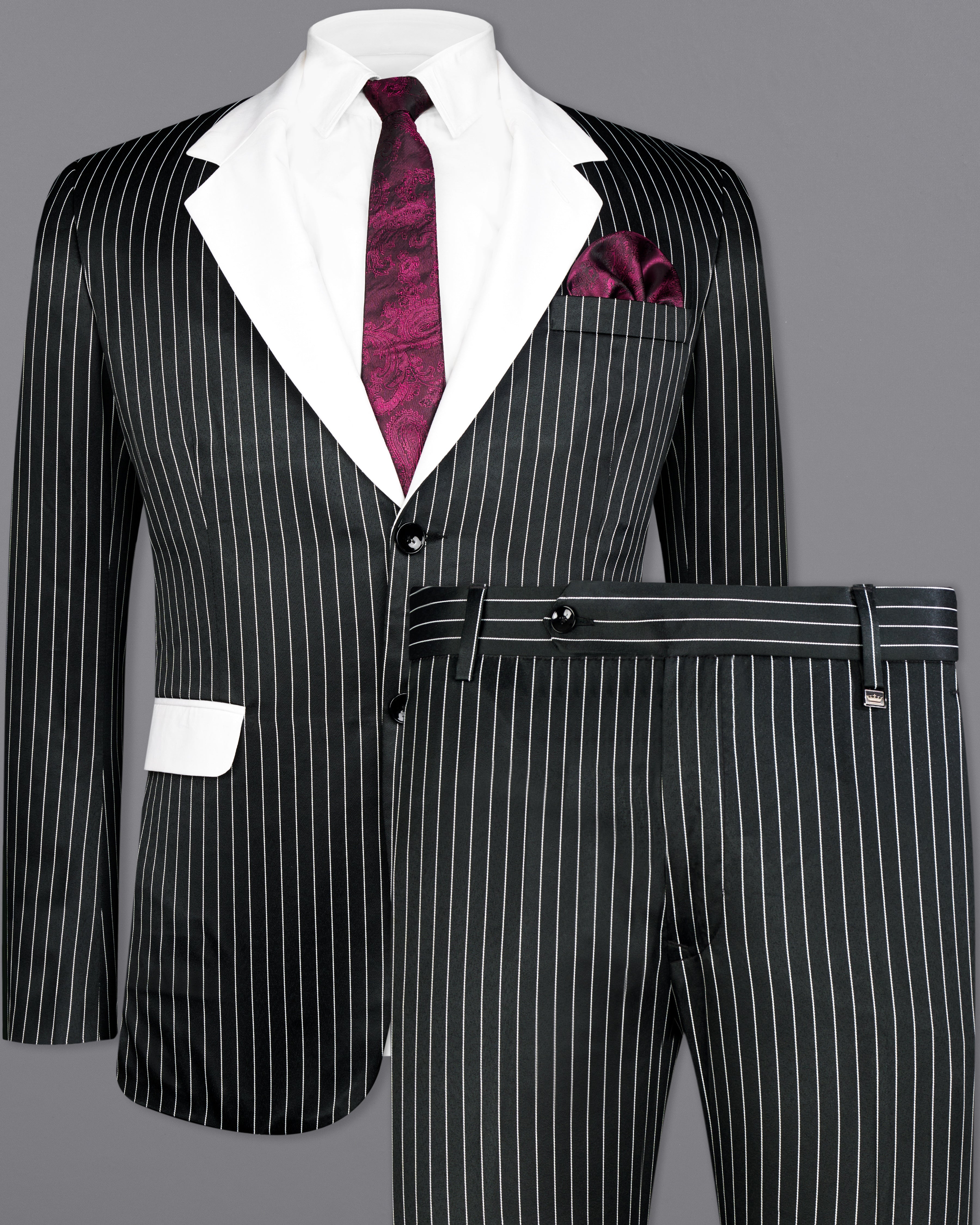 Jade Black and White Striped Designer Suit ST2612-SB-D96-36, ST2612-SB-D96-38, ST2612-SB-D96-40, ST2612-SB-D96-42, ST2612-SB-D96-44, ST2612-SB-D96-46, ST2612-SB-D96-48, ST2612-SB-D96-50, ST2612-SB-D96-52, ST2612-SB-D96-54, ST2612-SB-D96-56, ST2612-SB-D96-58, ST2612-SB-D96-60