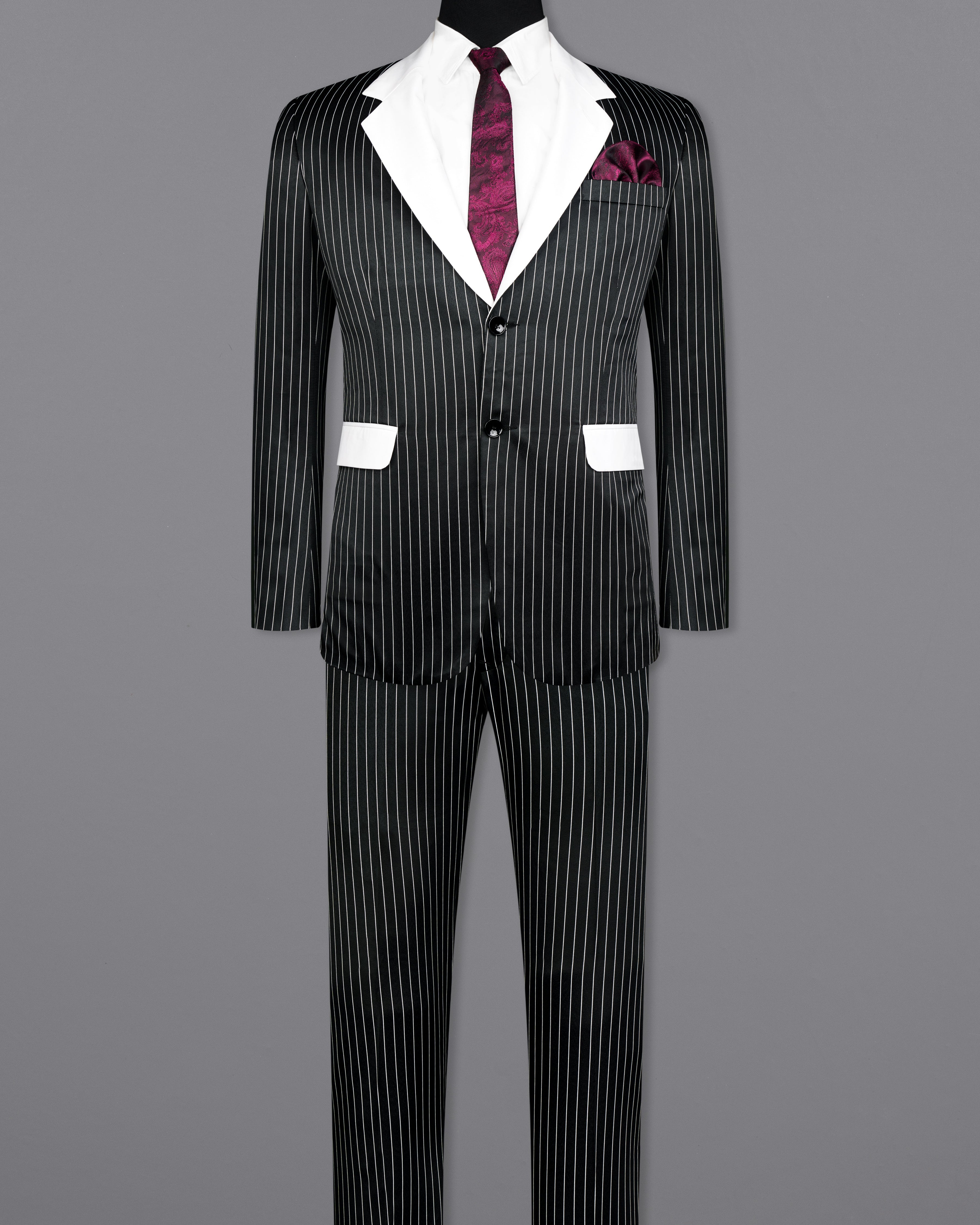 Jade Black and White Striped Designer Suit ST2612-SB-D96-36, ST2612-SB-D96-38, ST2612-SB-D96-40, ST2612-SB-D96-42, ST2612-SB-D96-44, ST2612-SB-D96-46, ST2612-SB-D96-48, ST2612-SB-D96-50, ST2612-SB-D96-52, ST2612-SB-D96-54, ST2612-SB-D96-56, ST2612-SB-D96-58, ST2612-SB-D96-60