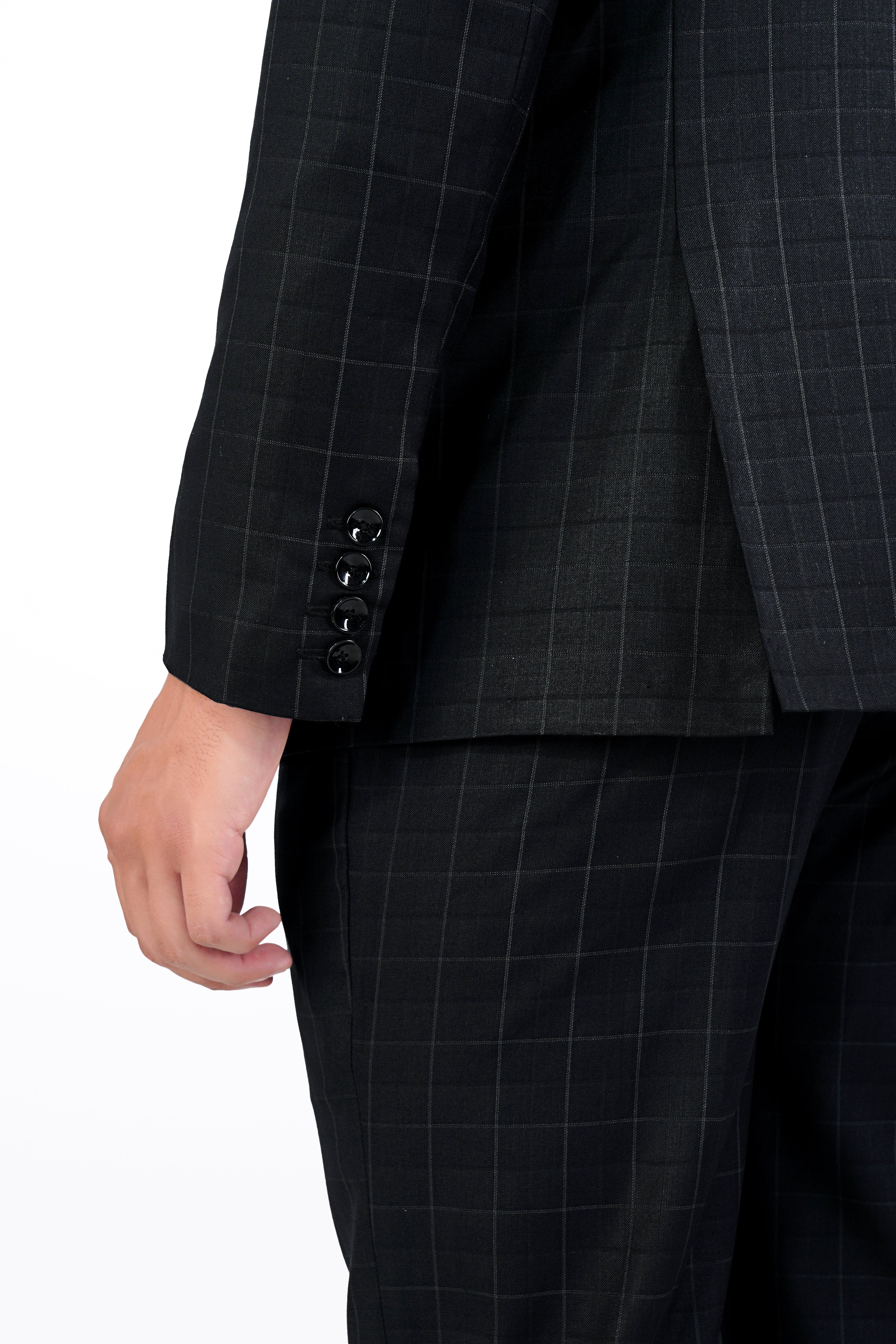 Jade Black Subtle Checkered Wool Rich Suit ST2909-SB-36, ST2909-SB-38, ST2909-SB-40, ST2909-SB-42, ST2909-SB-44, ST2909-SB-46, ST2909-SB-48, ST2909-SB-50, ST2909-SB-52, ST2909-SB-54, ST2909-SB-56, ST2909-SB-58, ST2909-SB-60