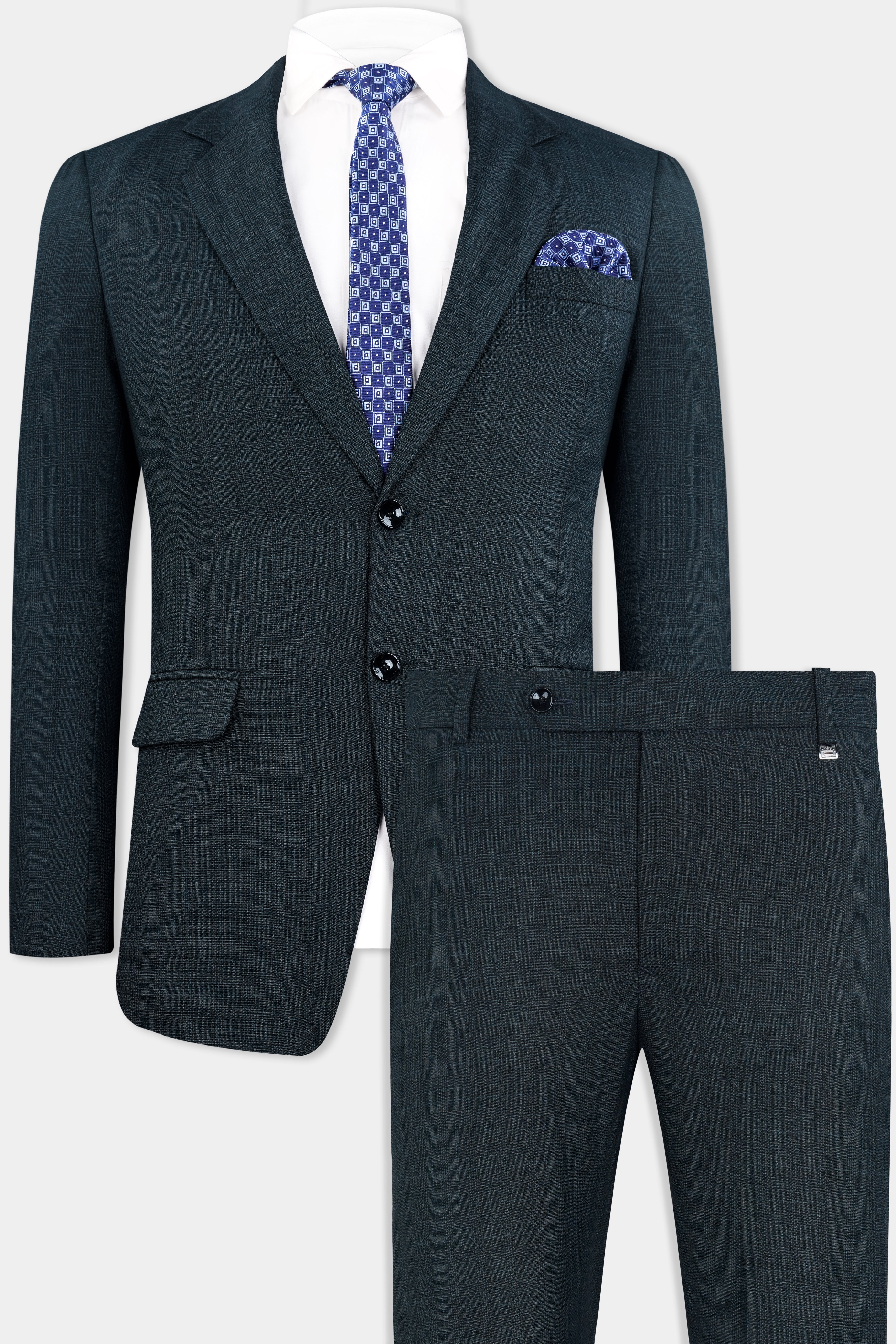 Amazon.com: P&L Men's 3 Piece Slim Fit Suits for Men Two Buttons Elegant  Solid Office Jacket Vest Pants Dress Suit,Tuxedo for Men,3 Piece Suit Men  for Wedding Set Blue : Clothing, Shoes