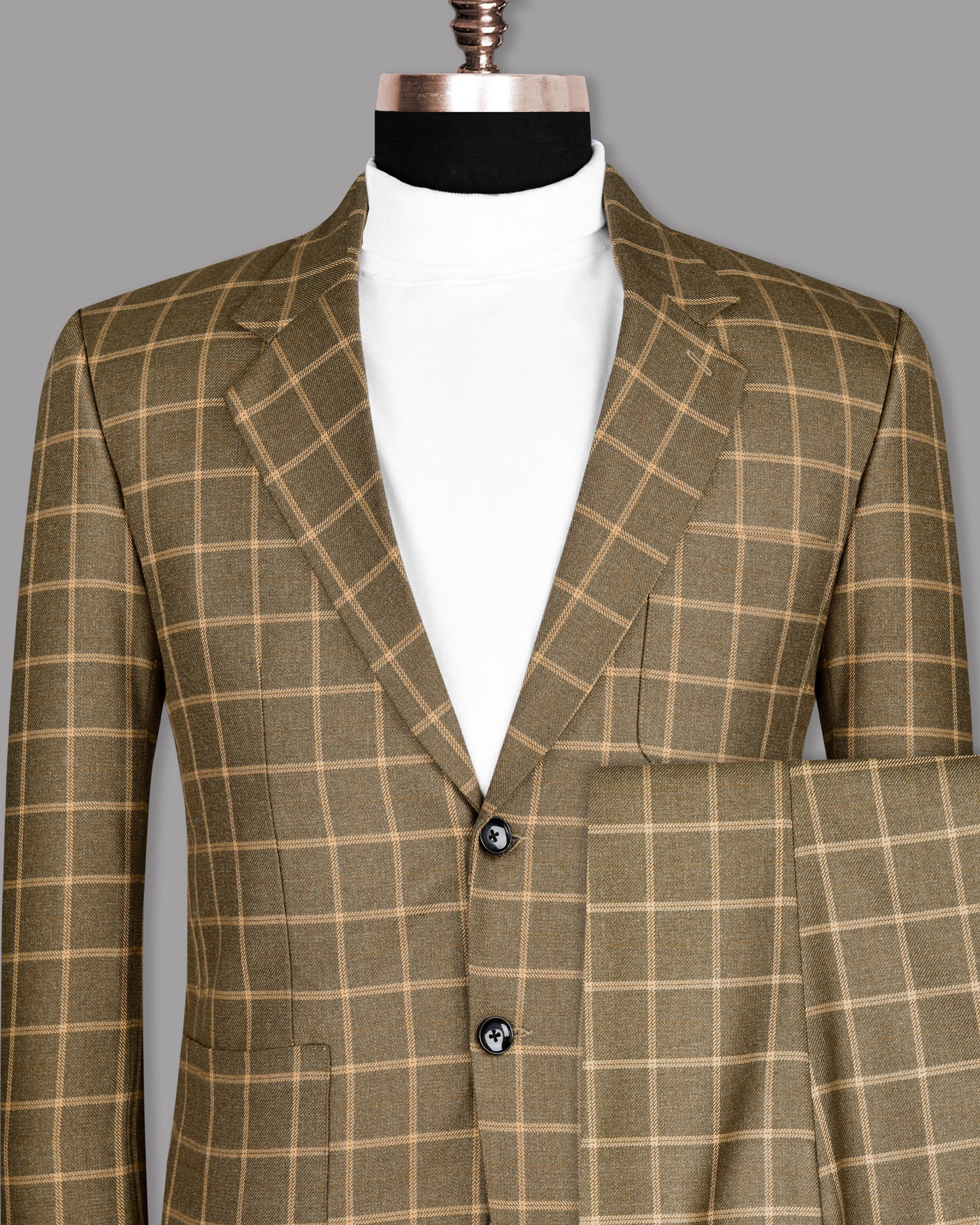 Hemlock Brown windowpane Sports Suit