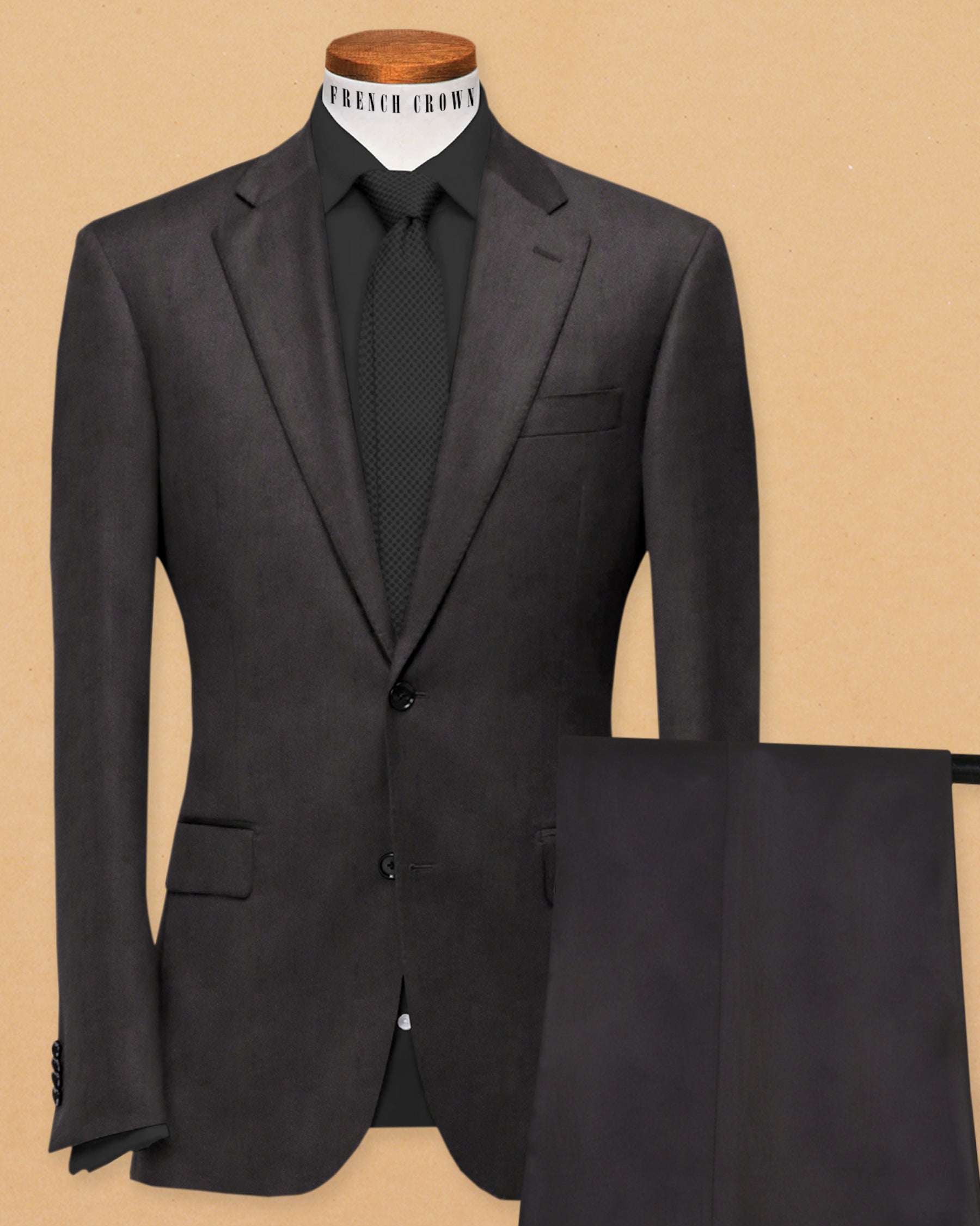 Dark Brown Lightweight Satin Suit