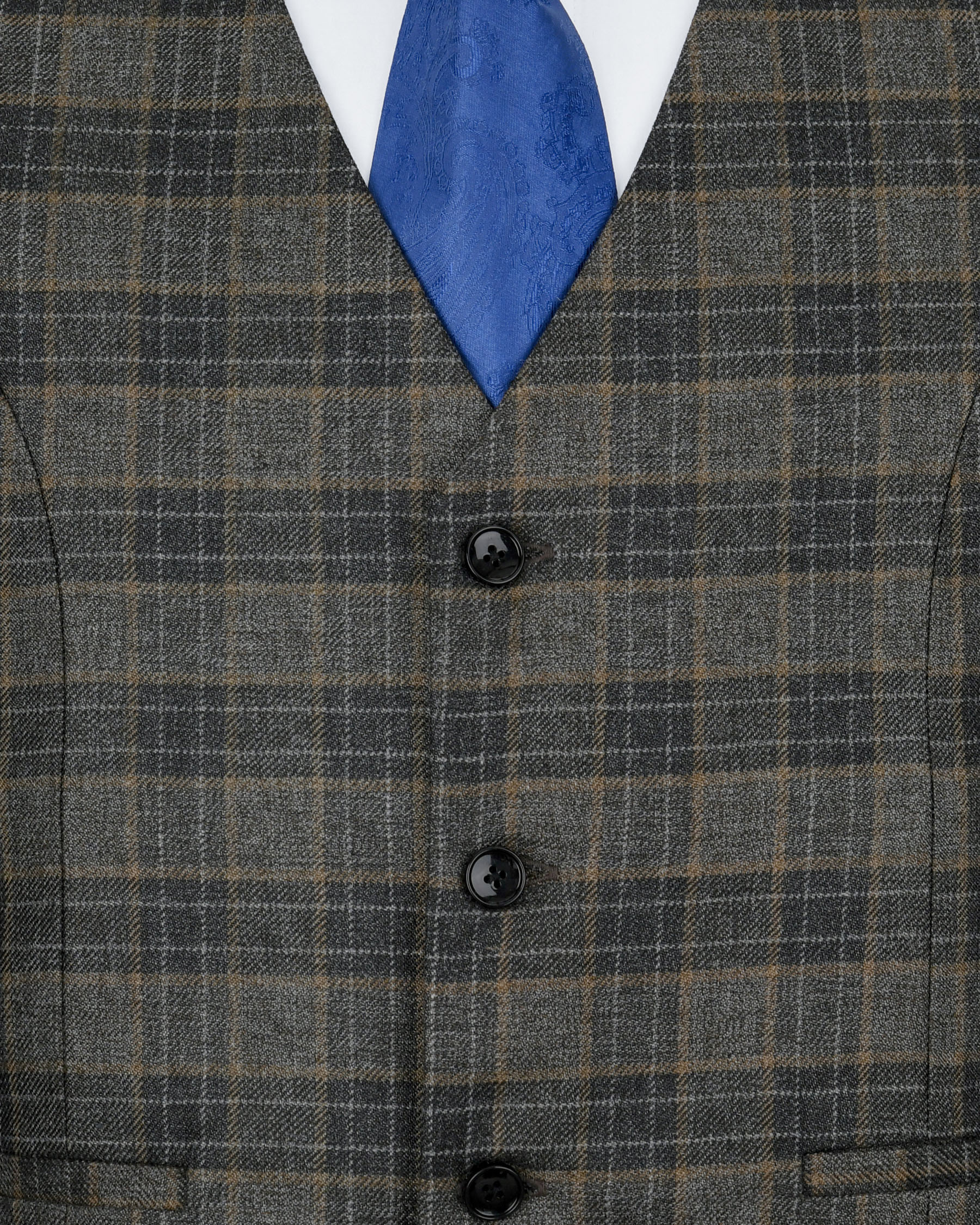 Soya Bean with Dune Brown Plaid Wool Rich Sports Suit