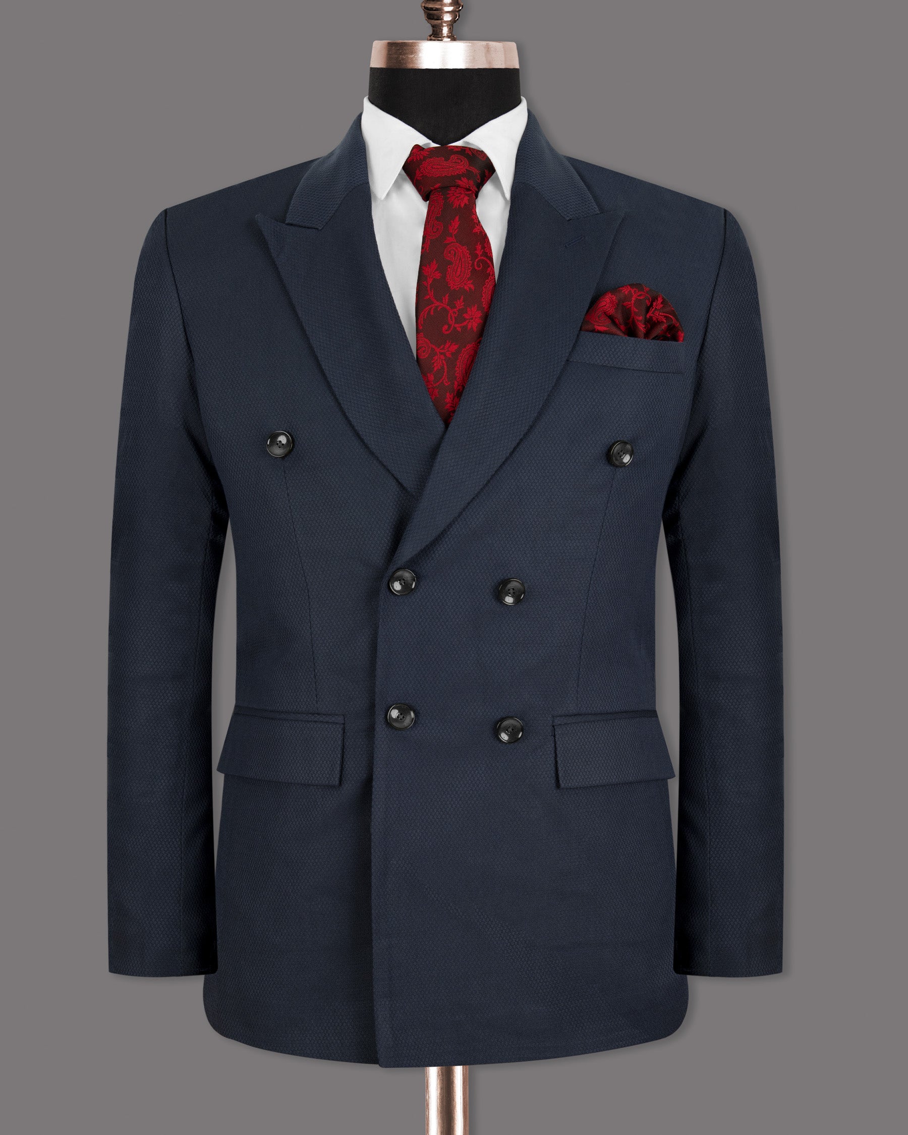 Royal Blue Wool-rich Double-breasted Sports Suit