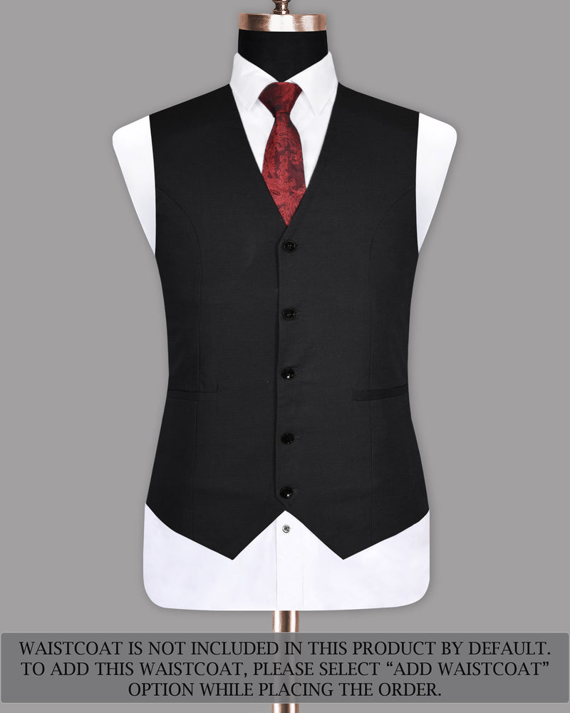 Jet Black Solid Luxurious Linen Sports Suit