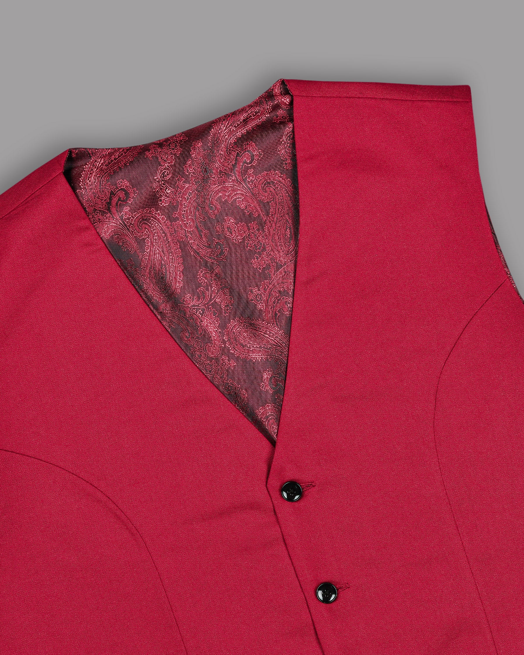 Shiraz Red Luxurious Linen Double-Breasted Sports Suit