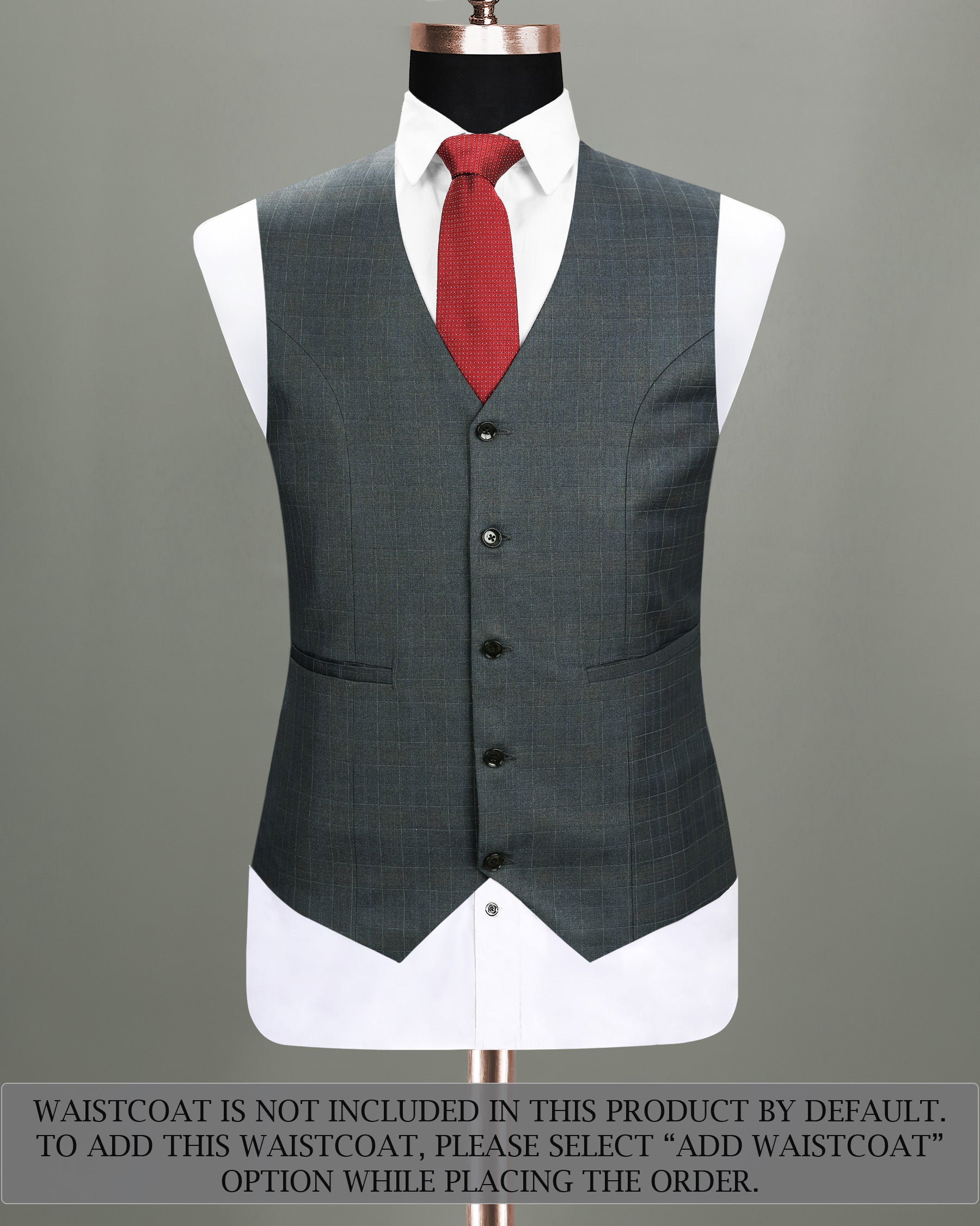 Cape Cod Grey Wool Rich Windowpane Suit