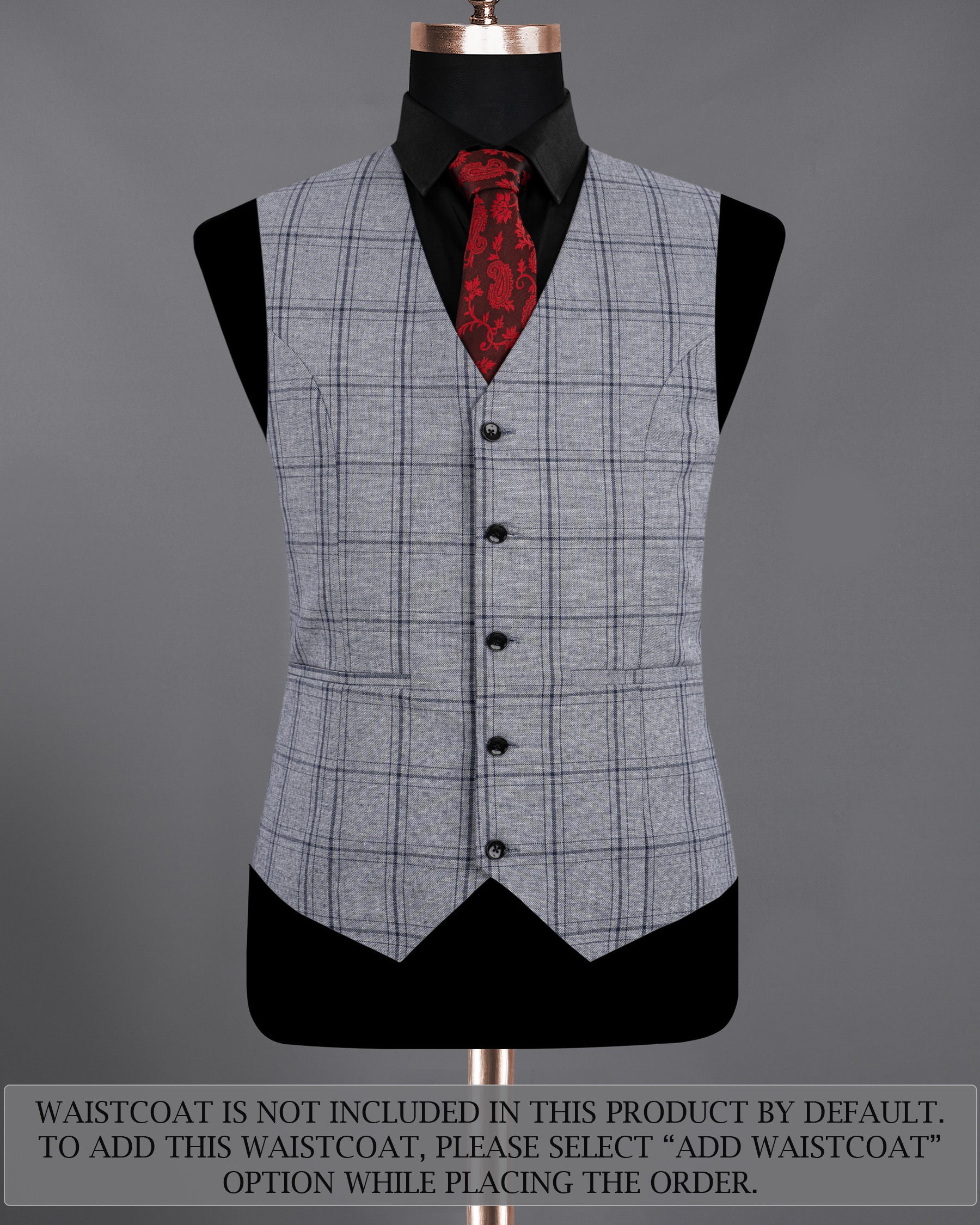 Gallery Gray Windowpane Premium Cotton Suit