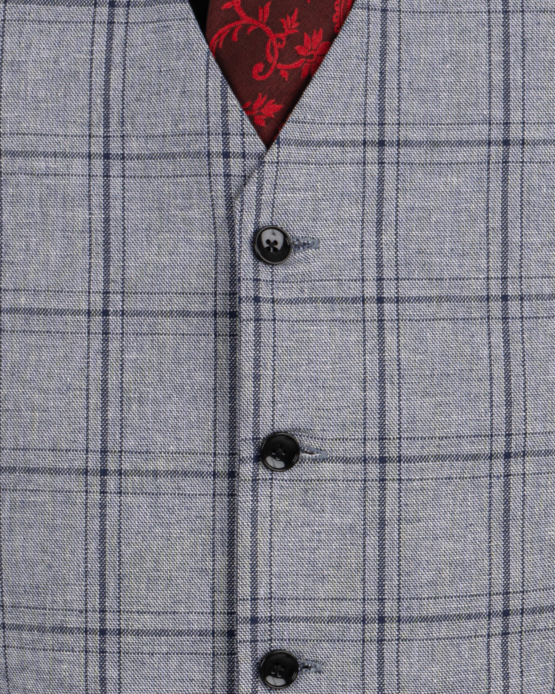 Gallery Gray Windowpane Premium Cotton Suit