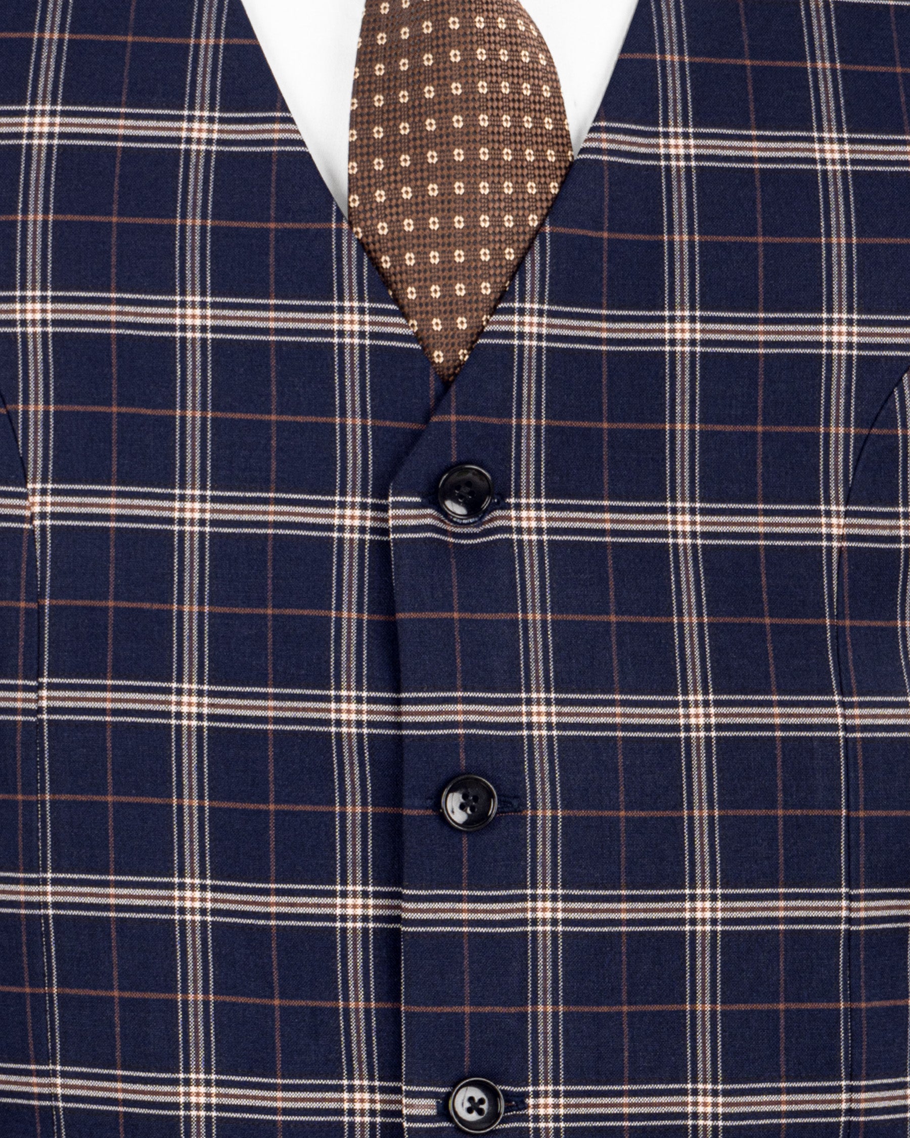 Ebon Clay Blue Plaid Wool Rich Double Breasted Suit