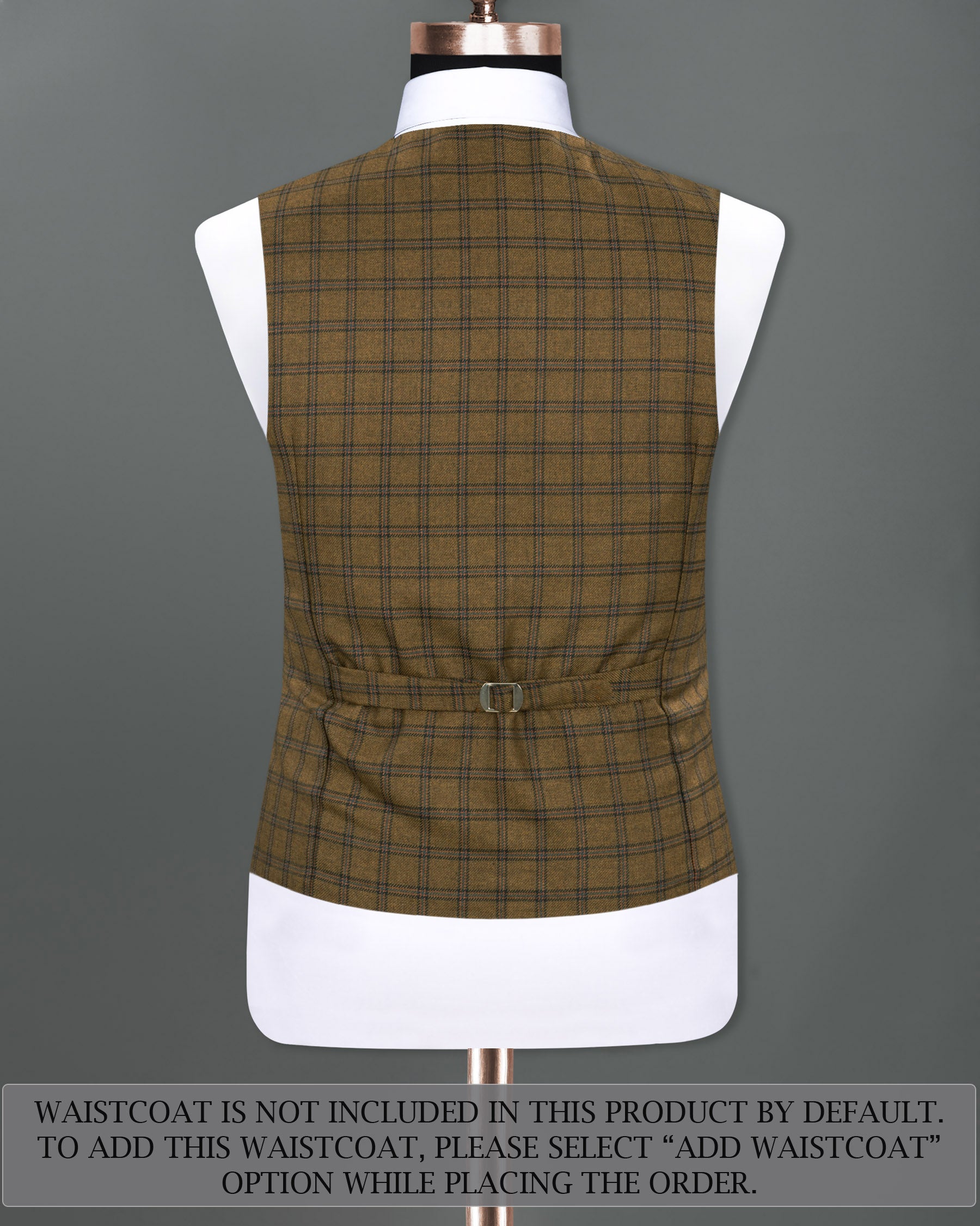 Milbrook Brown Plaid Wool Rich Double Breasted Suit