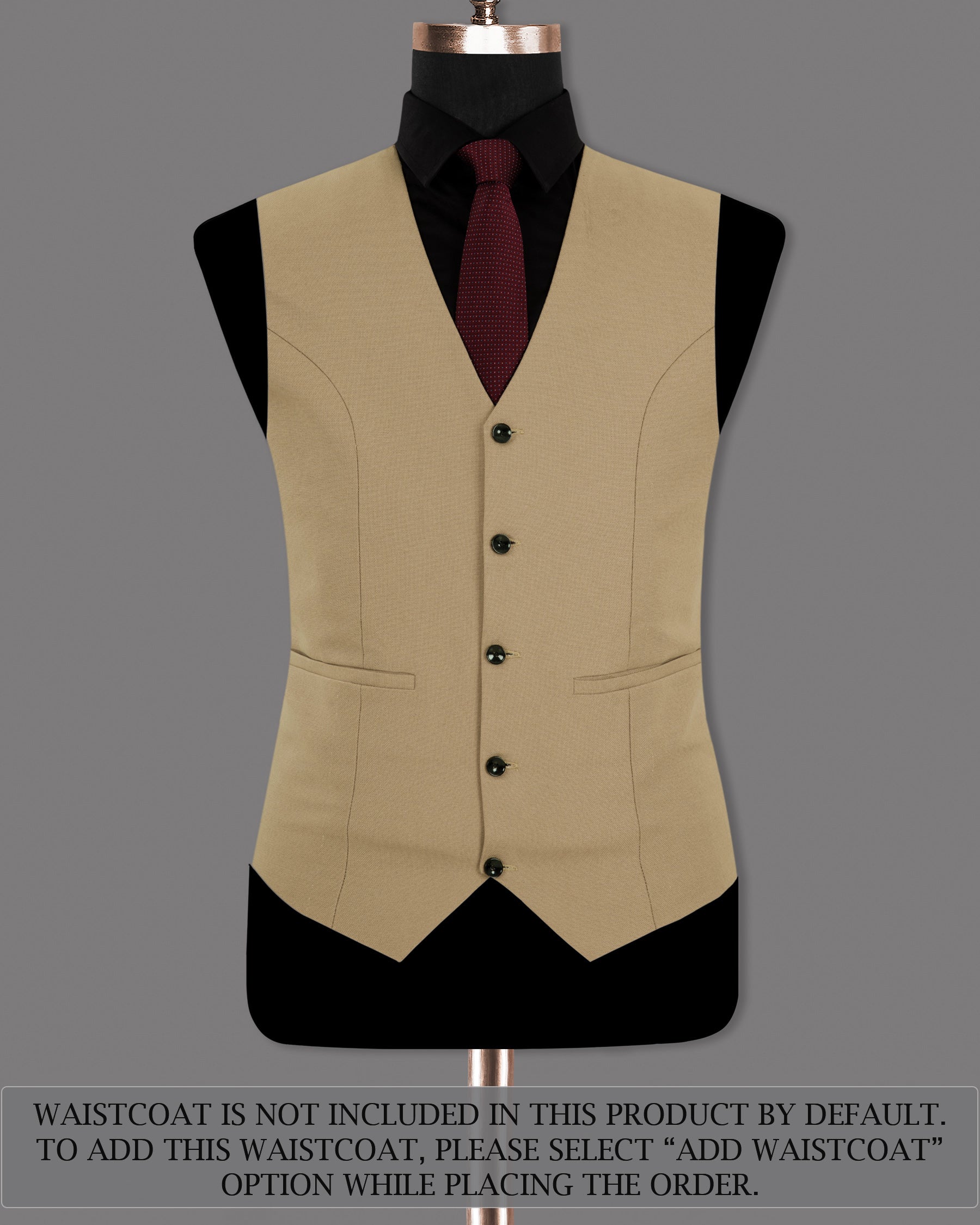 Peanut Brown Premium Cotton Double-breasted Suit