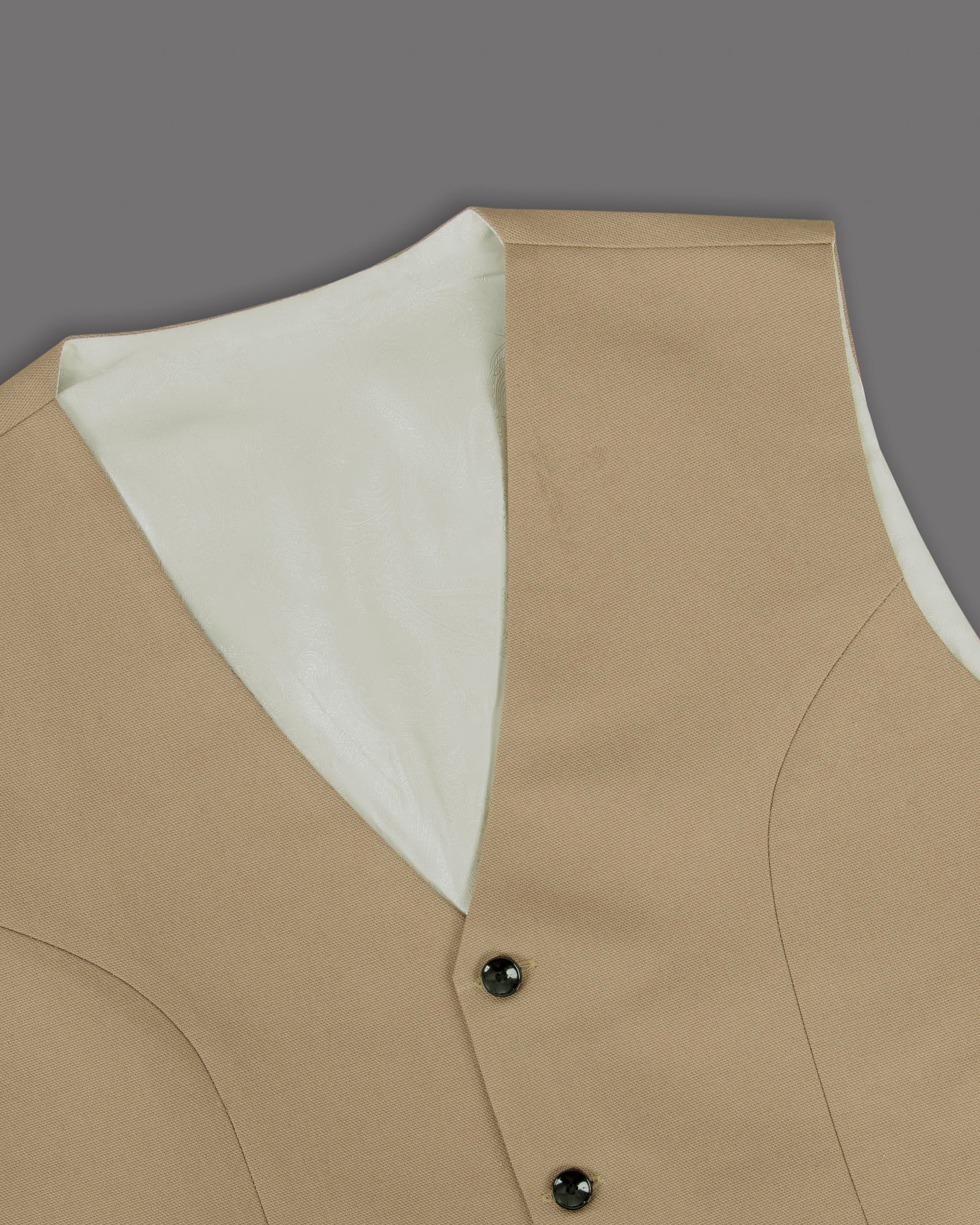 Peanut Brown Premium Cotton Double-breasted Suit