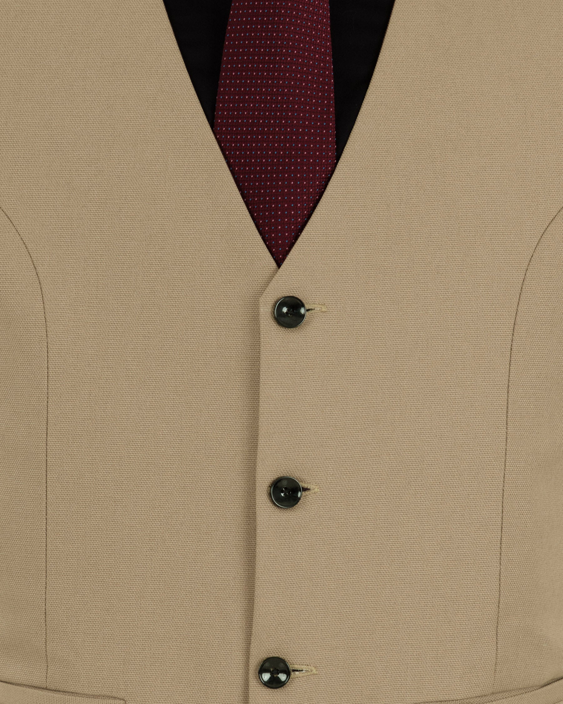 Peanut Brown Premium Cotton Double-breasted Suit