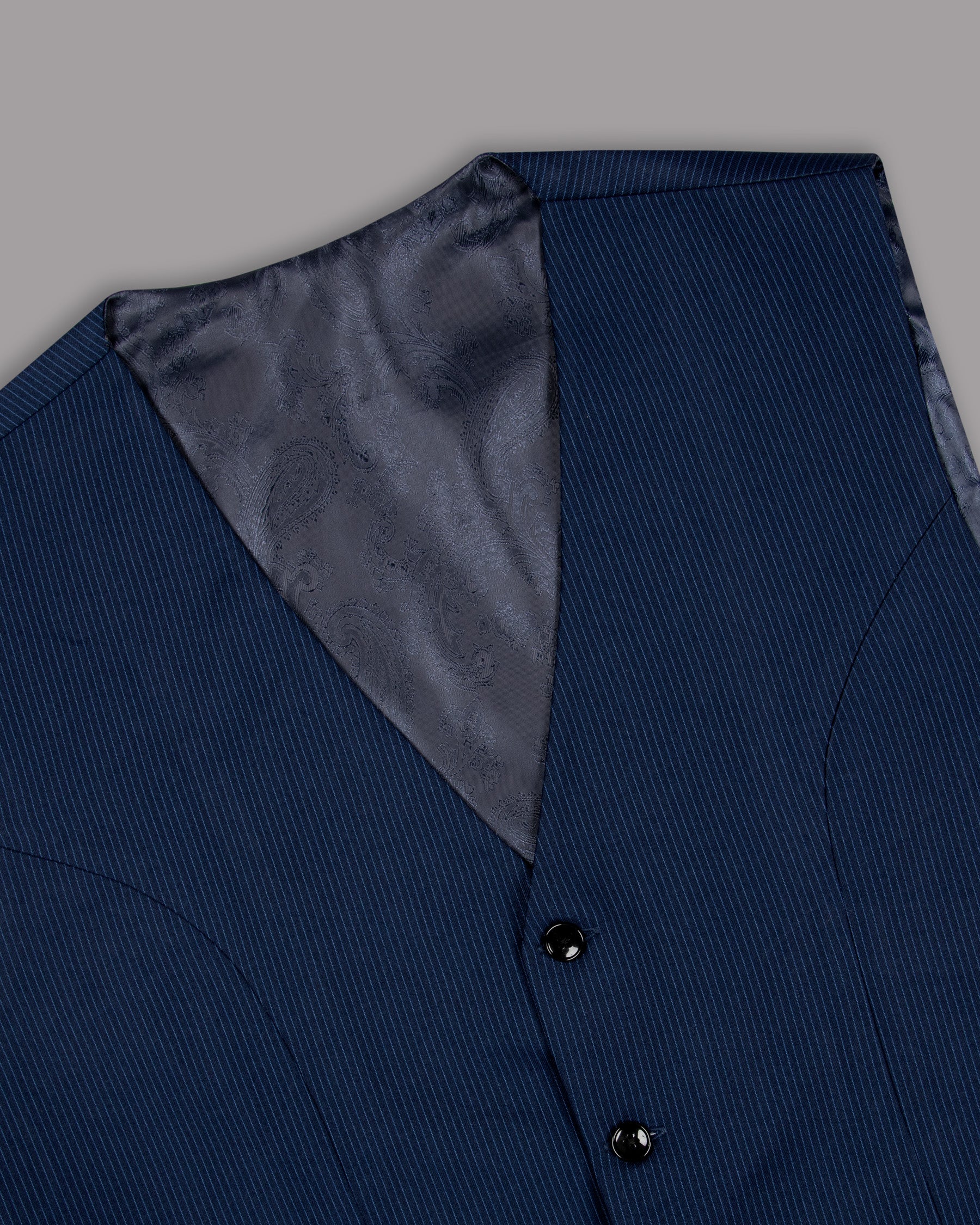 Midnight and Chambray blue Striped Woolrich Tuxedo Suit