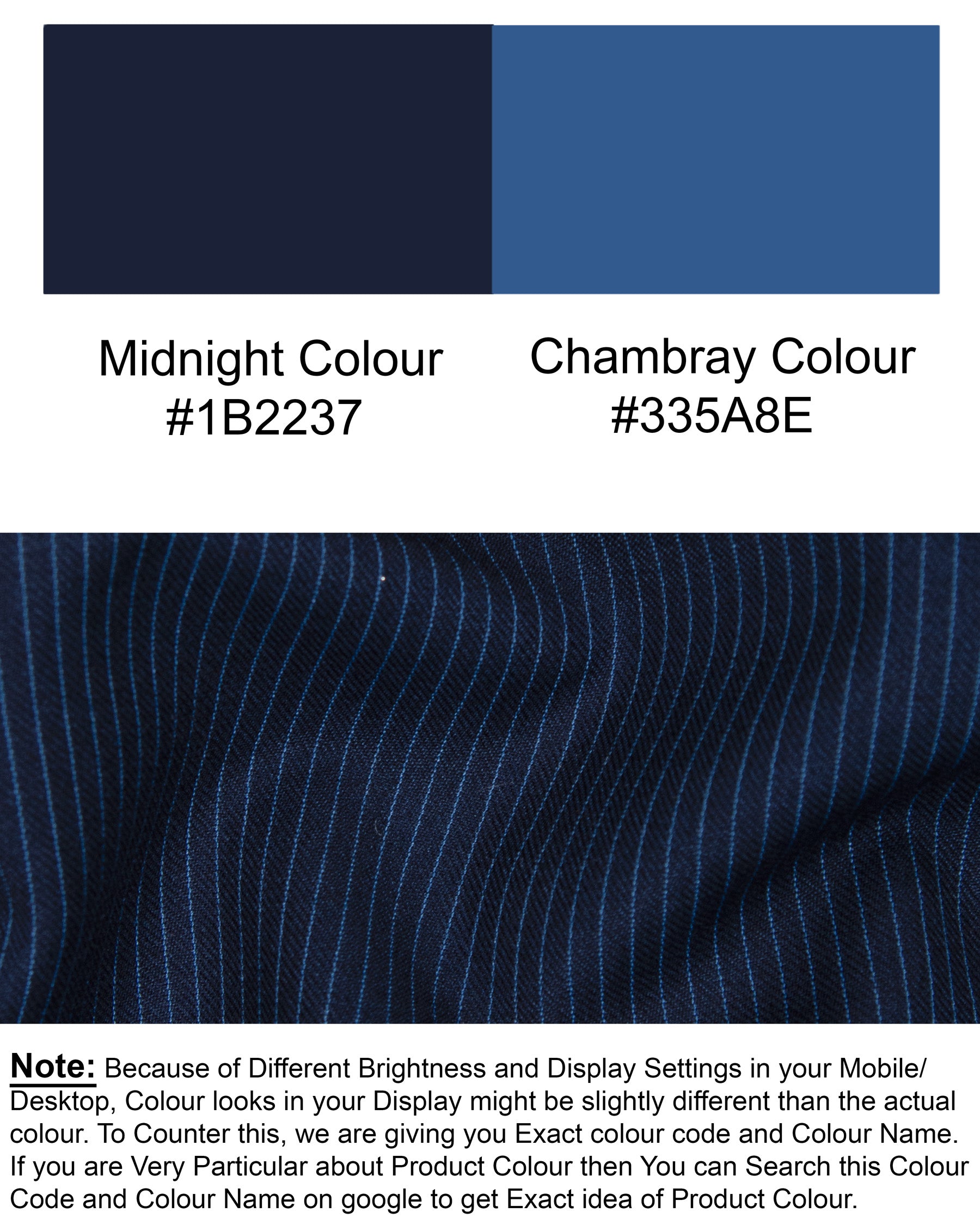 Midnight and Chambray STue Striped Woolrich Tuxedo Suit ST1272-BKL-36, ST1272-BKL-38, ST1272-BKL-40, ST1272-BKL-42, ST1272-BKL-44, ST1272-BKL-46, ST1272-BKL-48, ST1272-BKL-50, ST1272-BKL-52, ST1272-BKL-54, ST1272-BKL-56, ST1272-BKL-58, ST1272-BKL-60