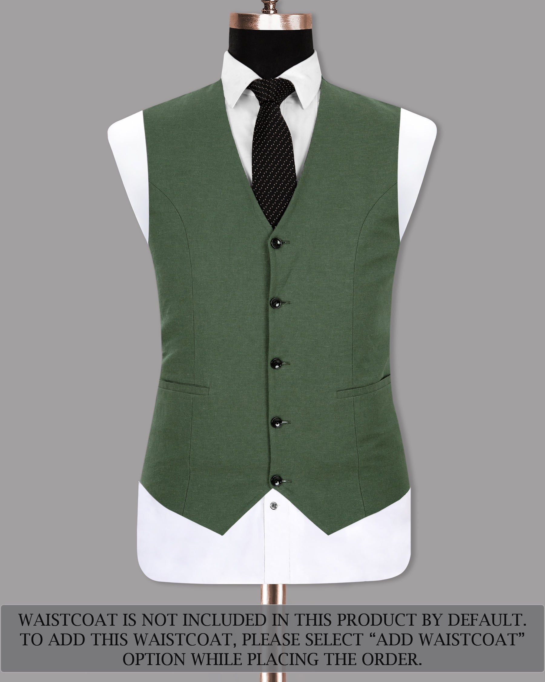 Asparagus Green Luxurious Linen Sports Suit