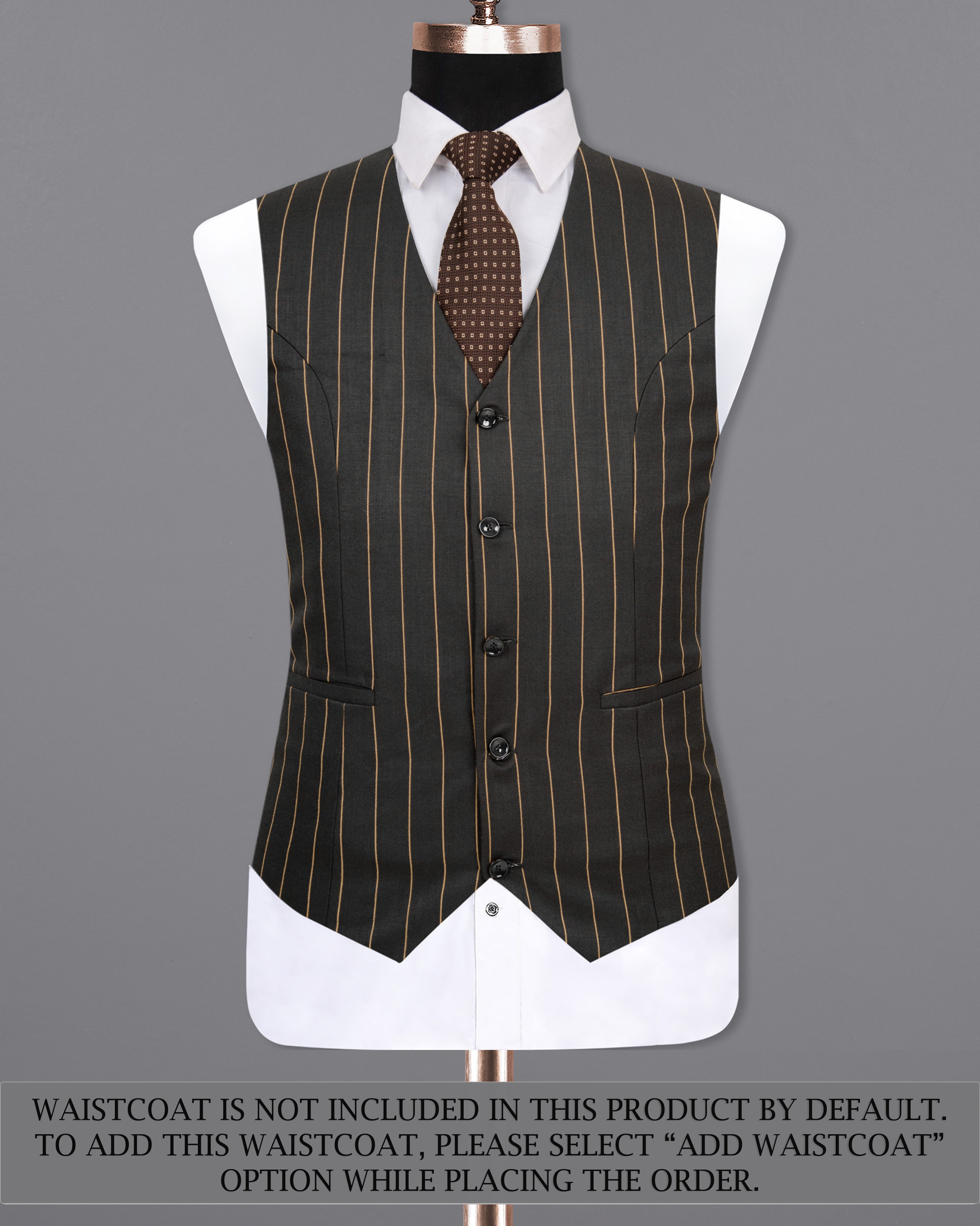 Charcoal Gray with Corvette Yellow Striped Double-Breasted Woolrich Suit