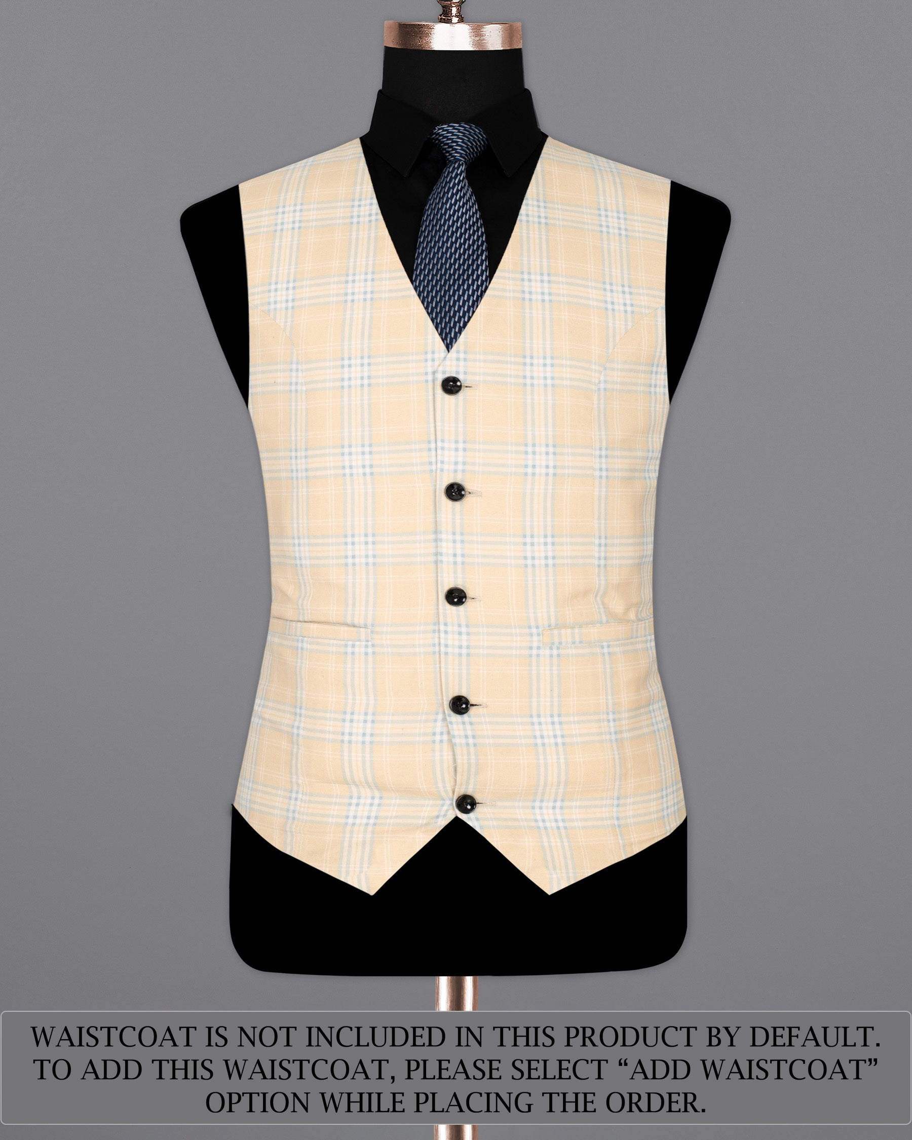 Karry Plaid Cross Placket Bandhgala Wool Rich Suit