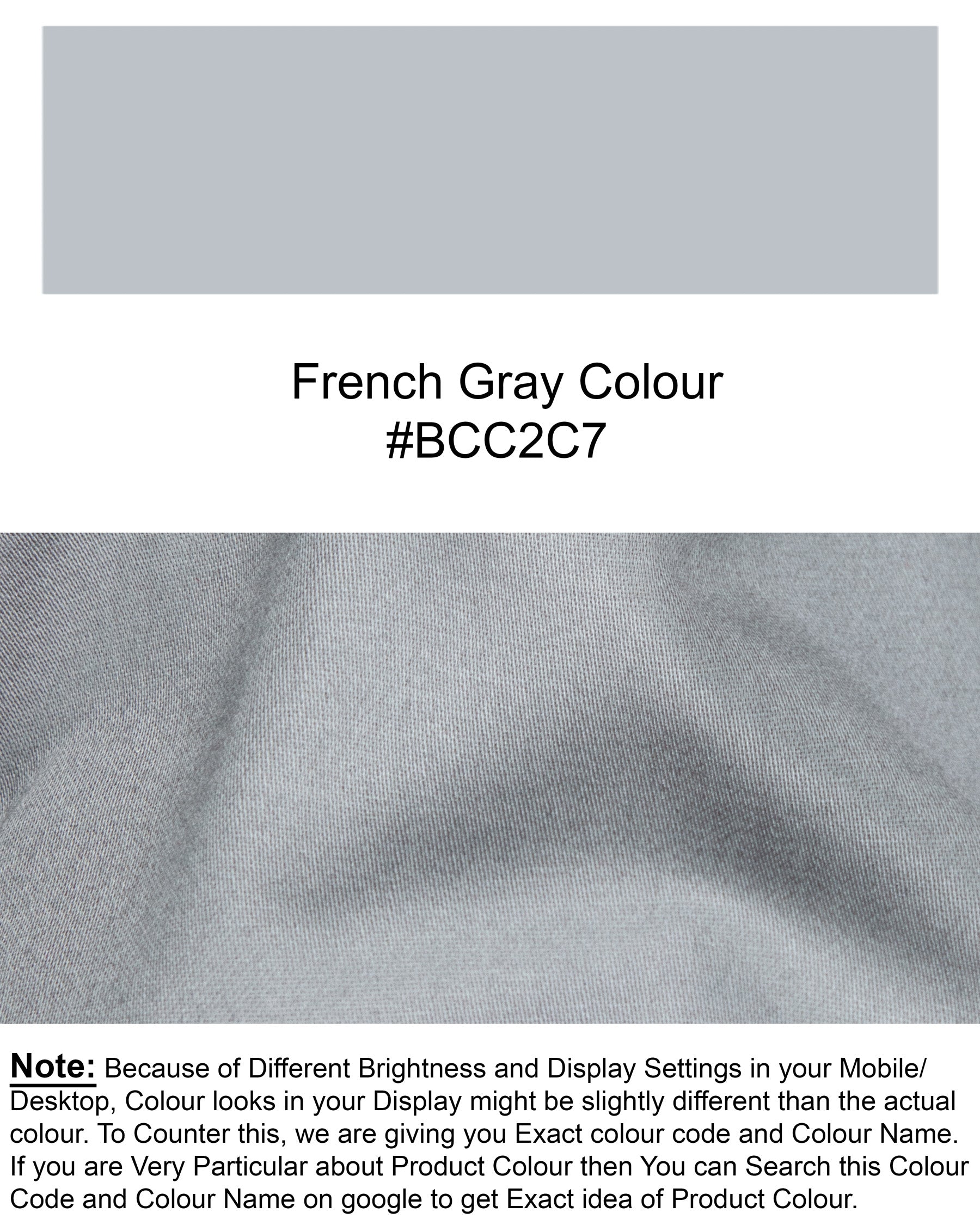 French Gray Premium Cotton Suit ST1329-SB-36, ST1329-SB-38, ST1329-SB-40, ST1329-SB-42, ST1329-SB-44, ST1329-SB-46, ST1329-SB-48, ST1329-SB-50, ST1329-SB-52, ST1329-SB-54, ST1329-SB-56, ST1329-SB-58, ST1329-SB-60.