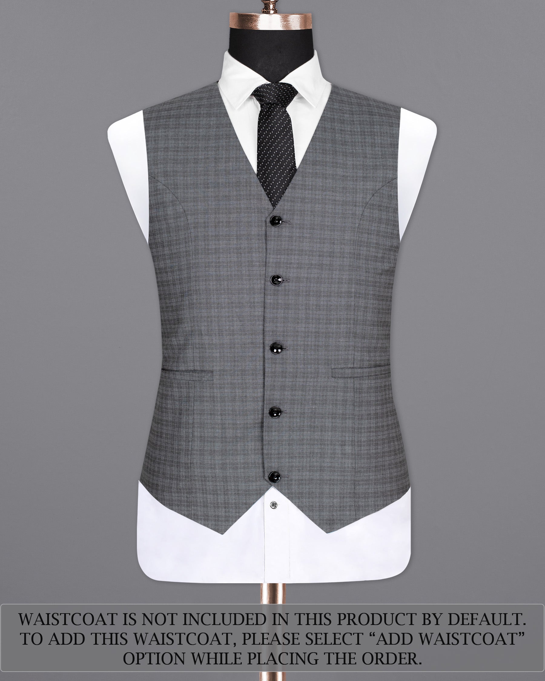 Mid Gray Wool Rich Mandarin/Bandhgala Suit