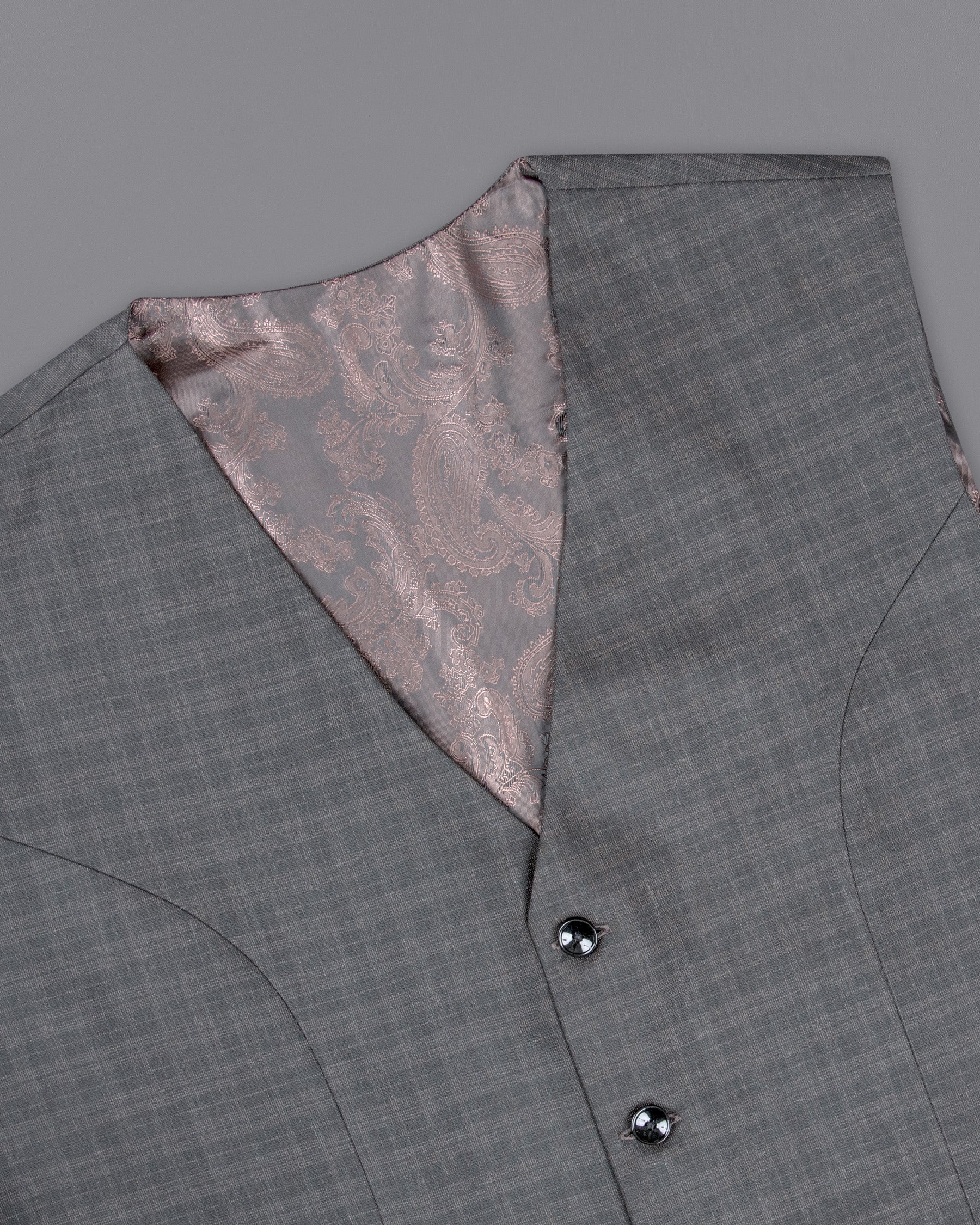 Mid Gray Wool Rich Mandarin/Bandhgala Suit