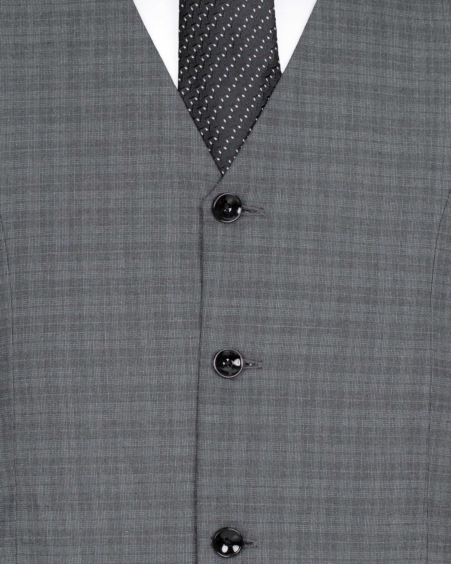 Mid Gray Wool Rich Mandarin/Bandhgala Suit