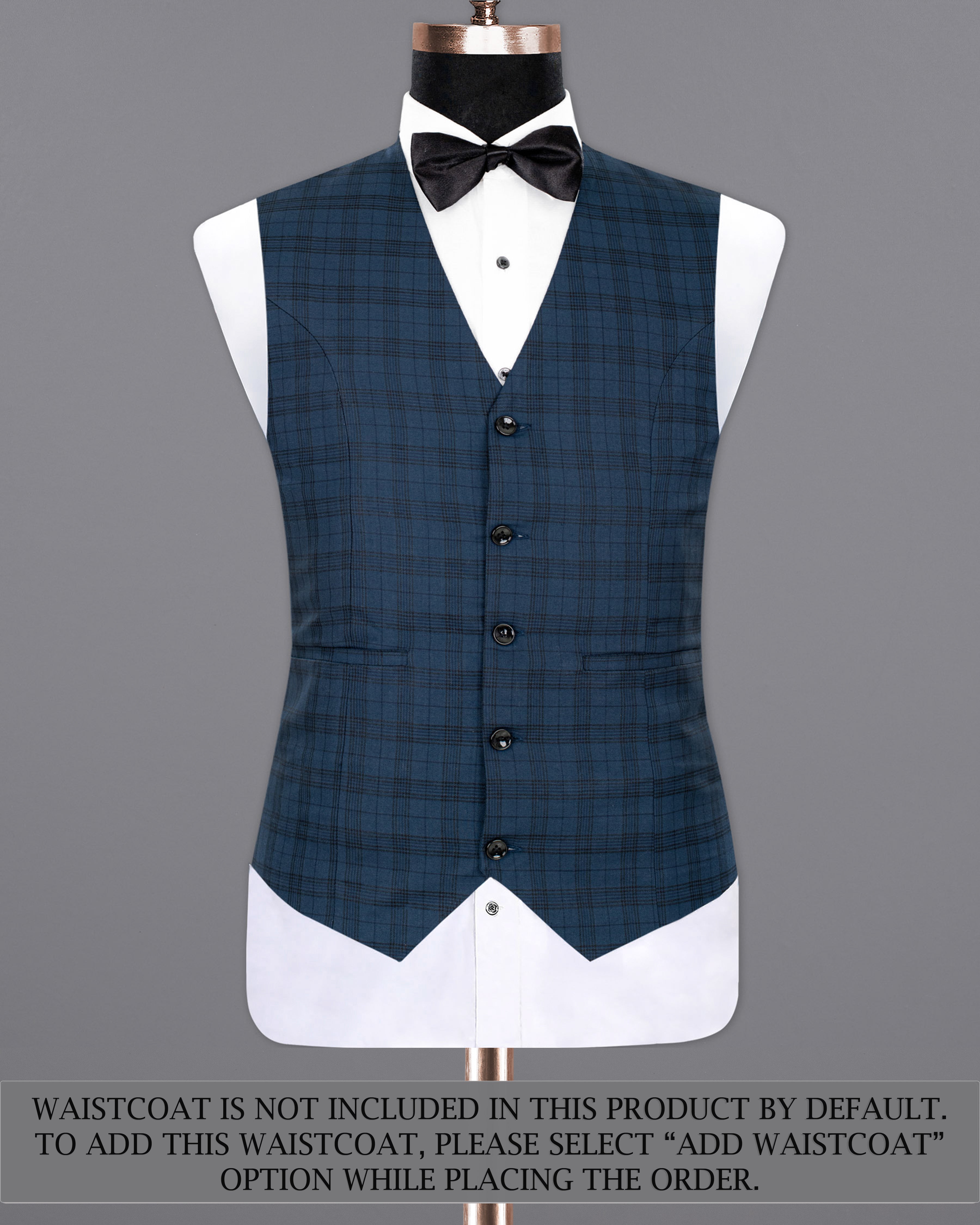 Nile Blue Plaid Wool Rich Tuxedo Suit