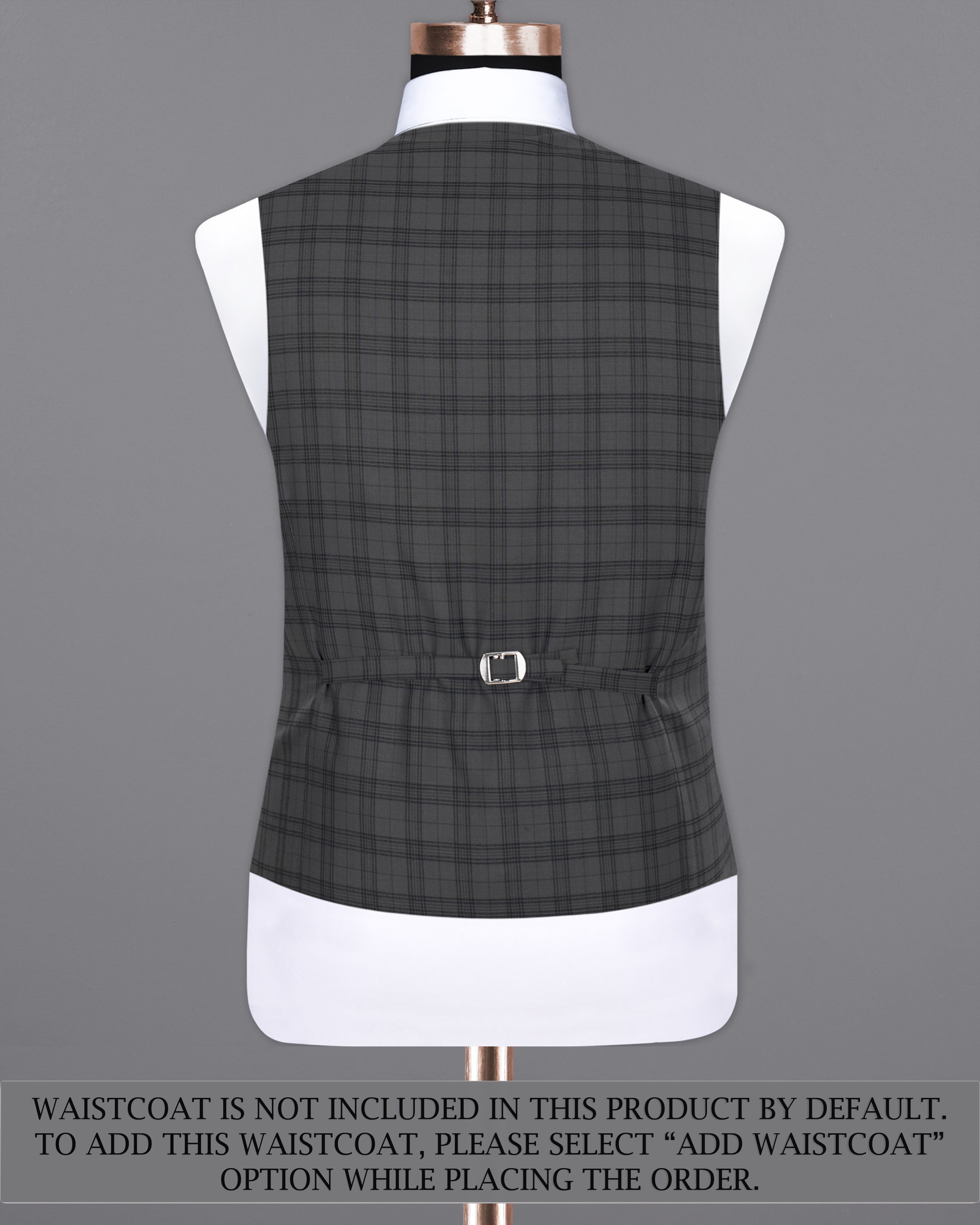 Masala Grey Plaid Double Breasted Wool Rich Suit