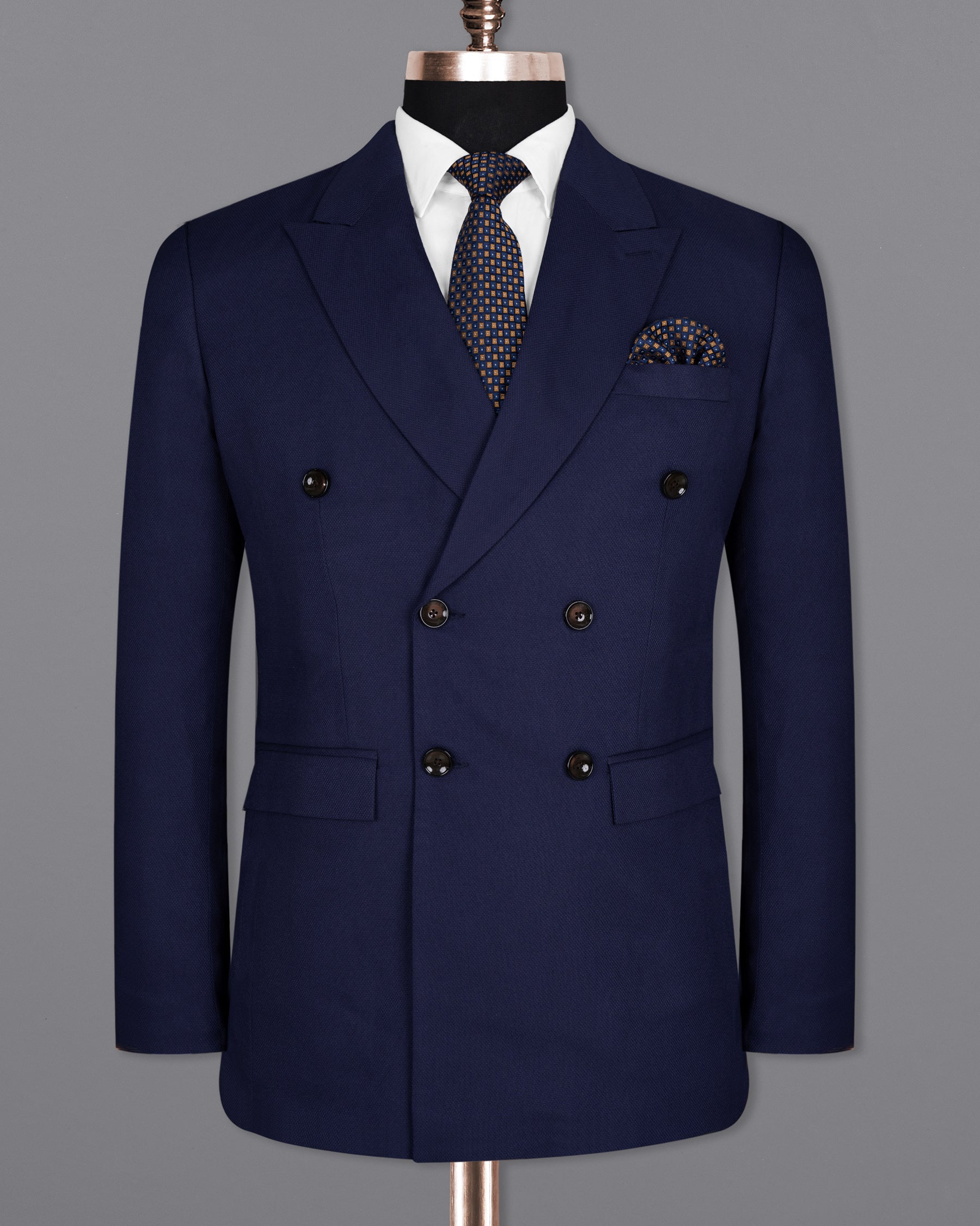 Royal Blue Wool Rich Double Breasted Suit