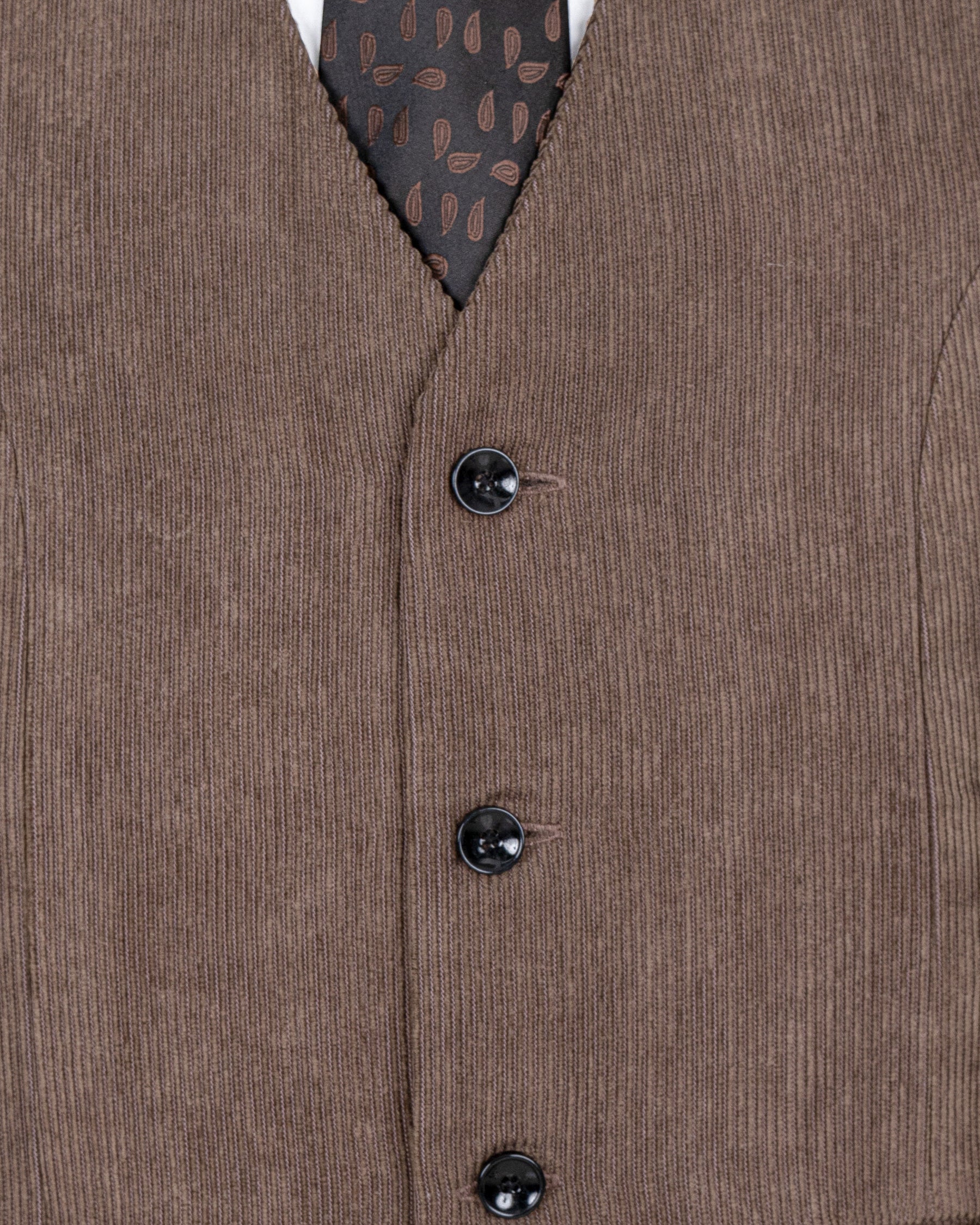 Sandstone Brown Striped Corduroy Premium Cotton Suit