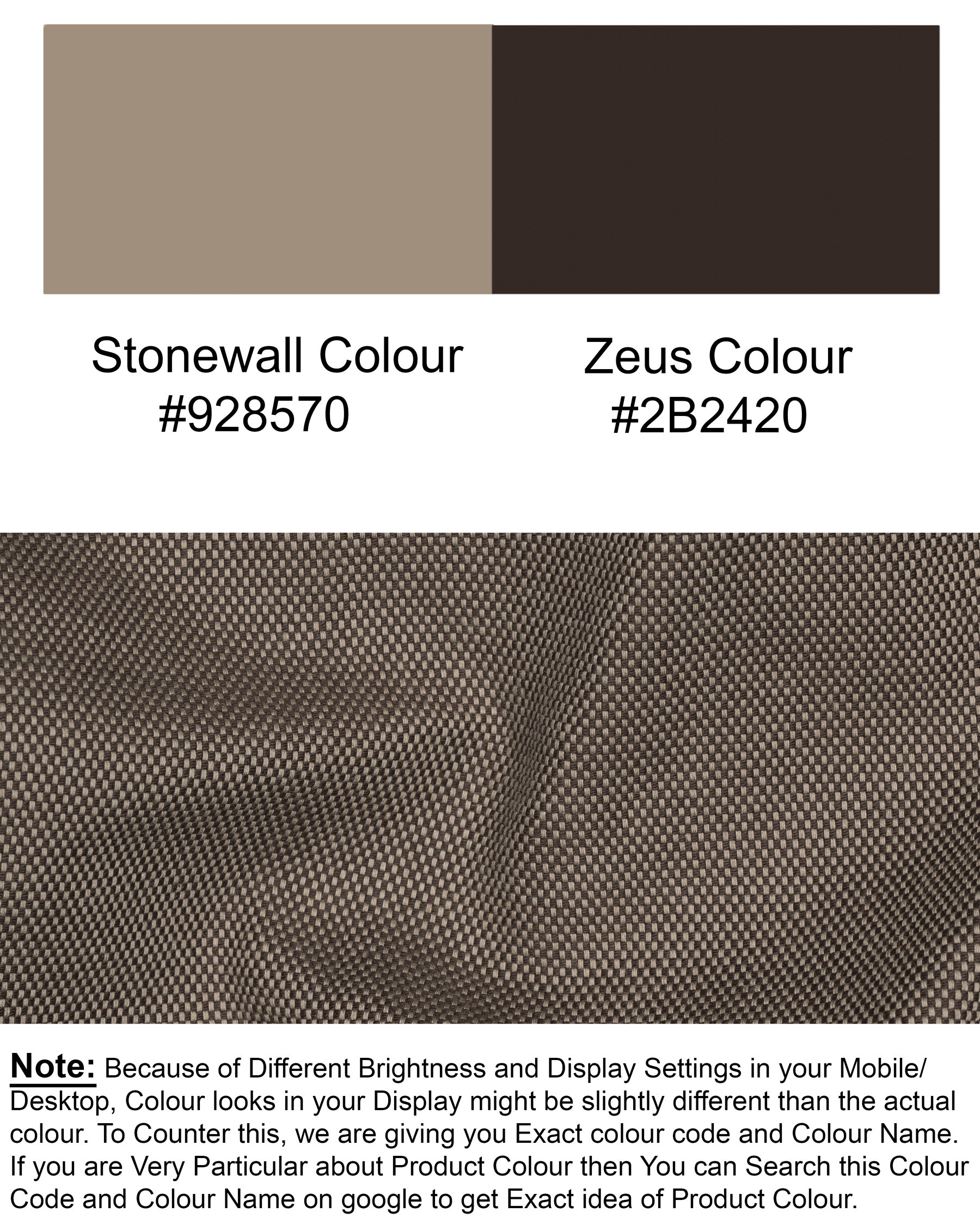 Stonewall with Zeus Brown Double Breasted Premium Cotton Sports Suit
