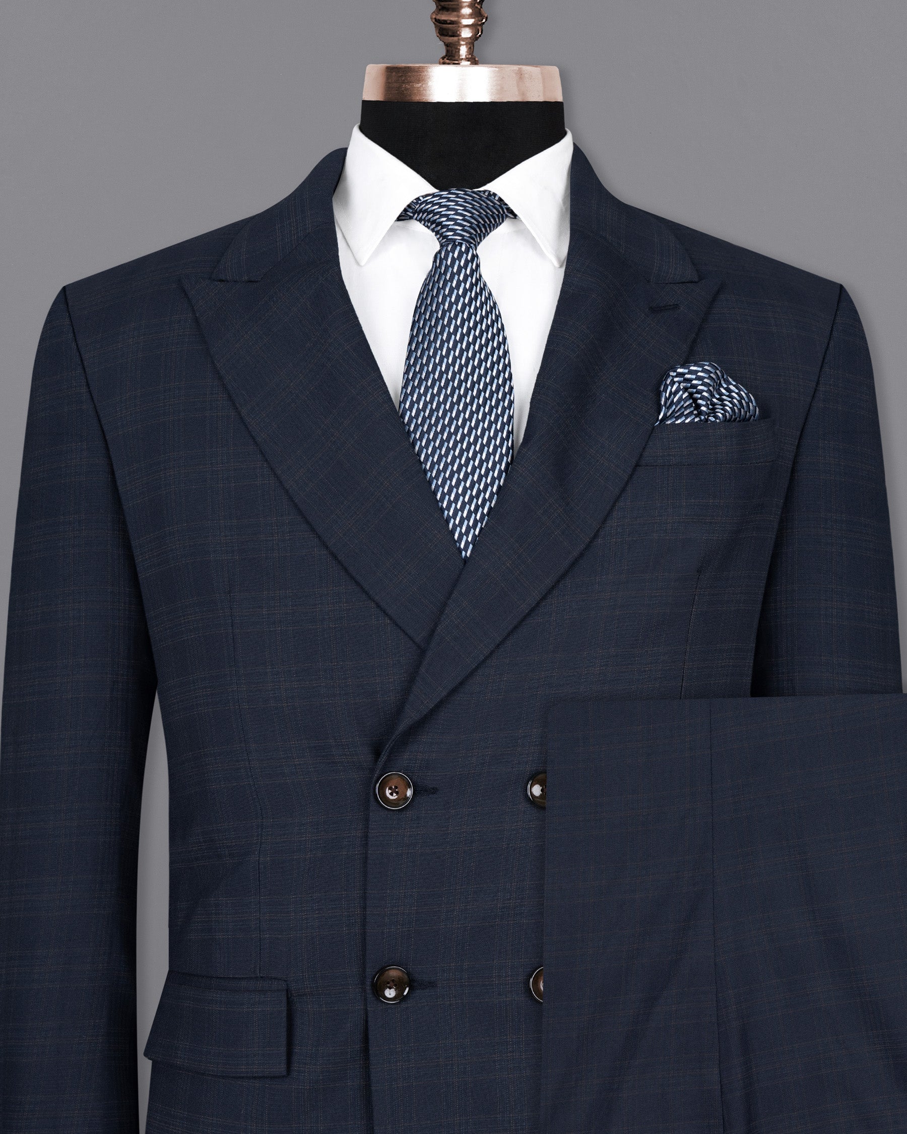 Charade Blue Plaid Double Breasted Wool Rich Suit ST1420-DB-4B-36, ST1420-DB-4B-38, ST1420-DB-4B-40, ST1420-DB-4B-42, ST1420-DB-4B-44, ST1420-DB-4B-46, ST1420-DB-4B-48, ST1420-DB-4B-50, ST1420-DB-4B-52, ST1420-DB-4B-54, ST1420-DB-4B-56, ST1420-DB-4B-58, ST1420-DB-4B-60
