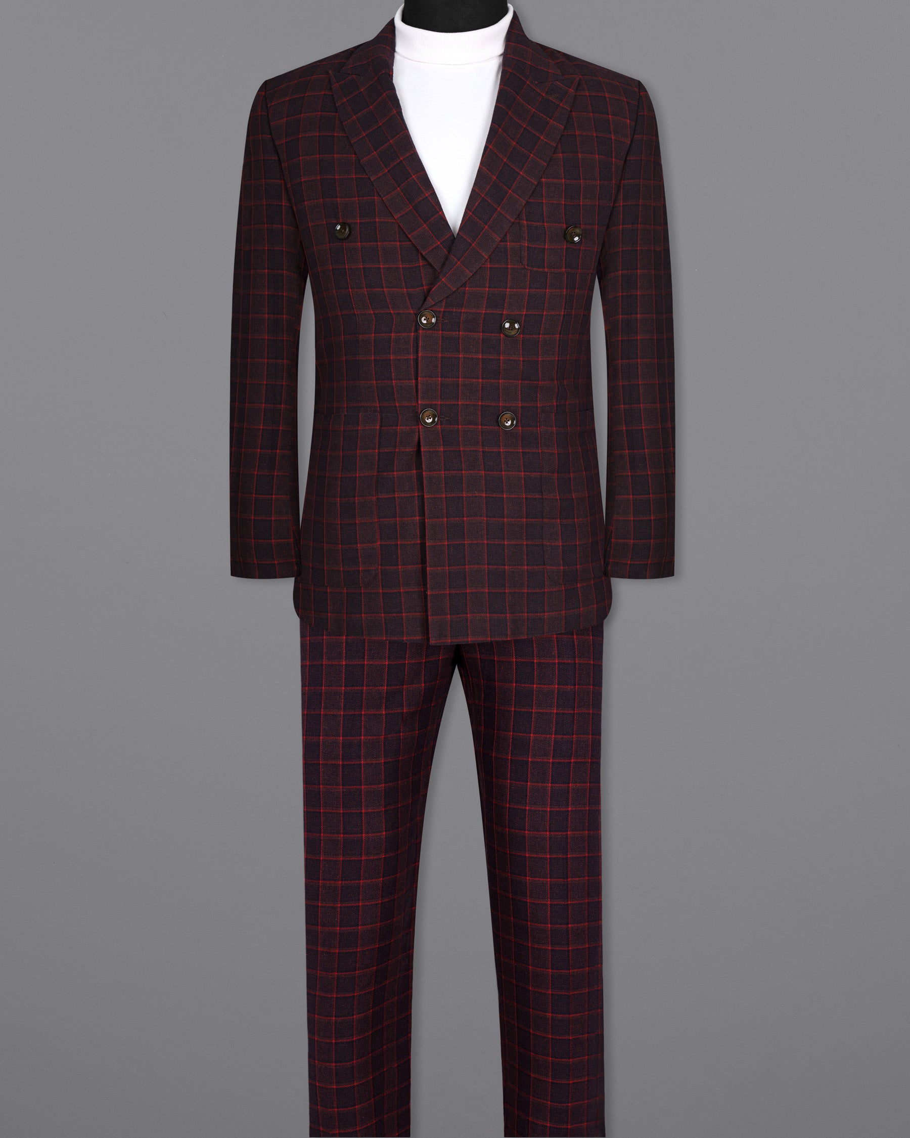 Castro and Well-Read windowpane Double Breasted Premium Cotton Suit