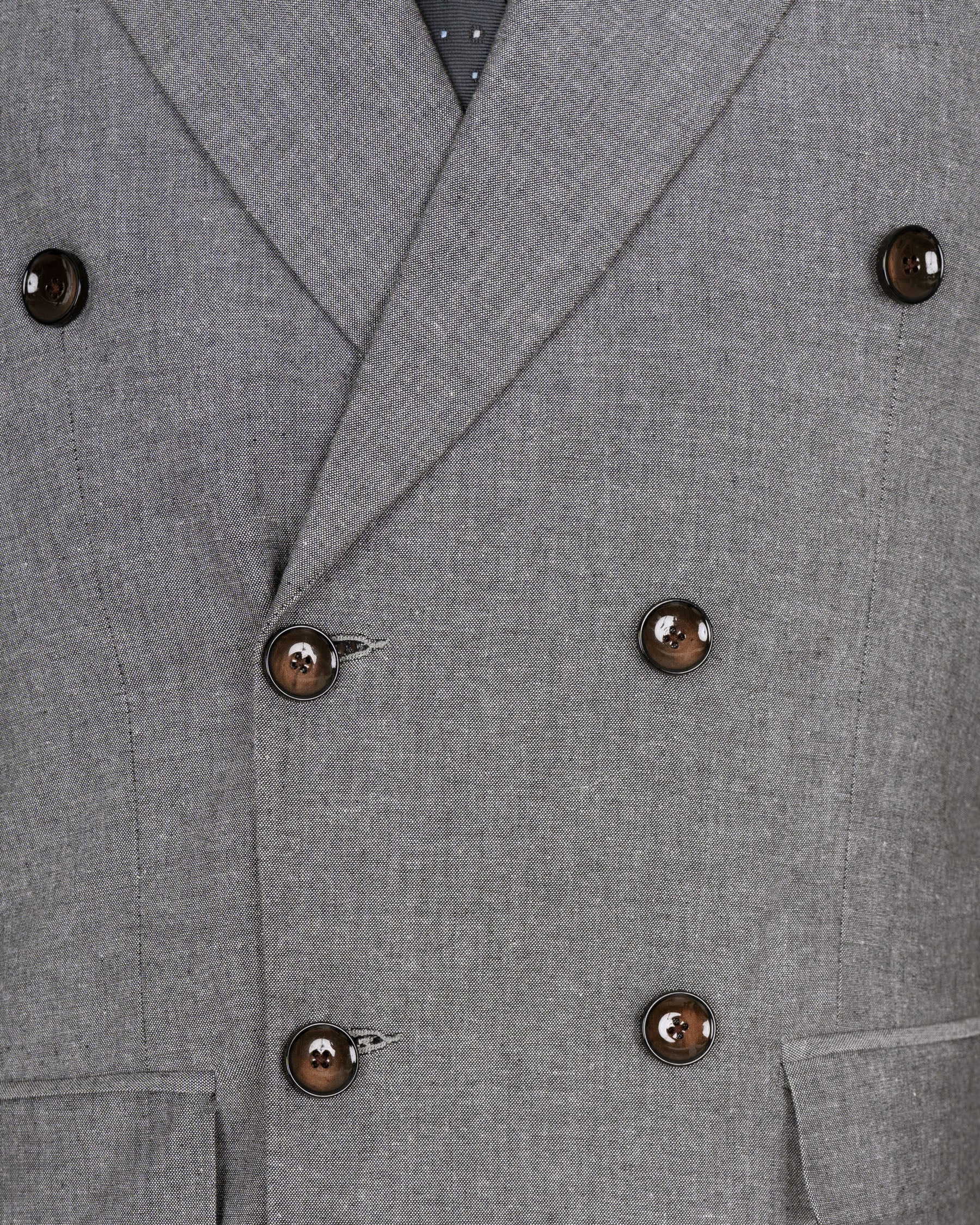 Mountain Mist Grey DouSTe Breasted Luxurious Linen Suit ST1457-DB-36,ST1457-DB-38,ST1457-DB-40,ST1457-DB-42,ST1457-DB-44,ST1457-DB-46,ST1457-DB-48,ST1457-DB-50,ST1457-DB-52,ST1457-DB-54,ST1457-DB-56,ST1457-DB-58,ST1457-DB-60