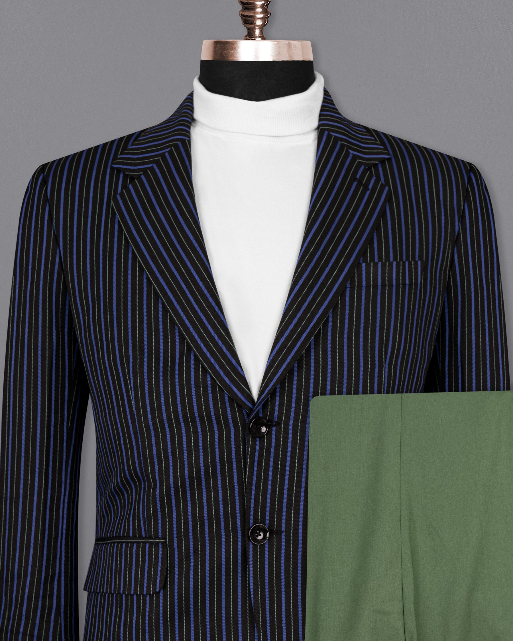 Jade STack and Mariner STue Striped Woolrich Suit ST1519-SB-36, ST1519-SB-38, ST1519-SB-40, ST1519-SB-42, ST1519-SB-44, ST1519-SB-46, ST1519-SB-48, ST1519-SB-50, ST1519-SB-52, ST1519-SB-54, ST1519-SB-56, ST1519-SB-58, ST1519-SB-60