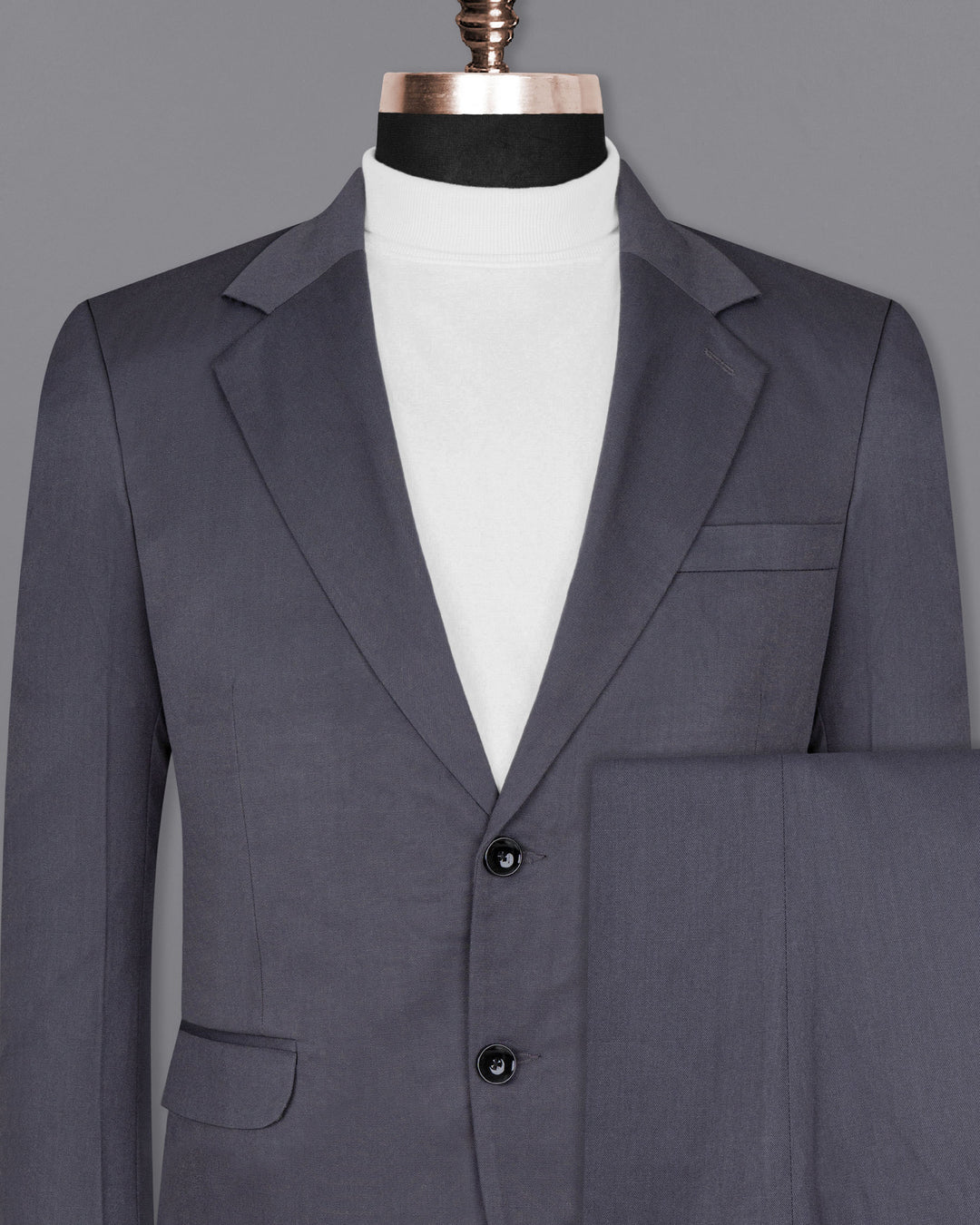 Grey Cotton Suit For Men