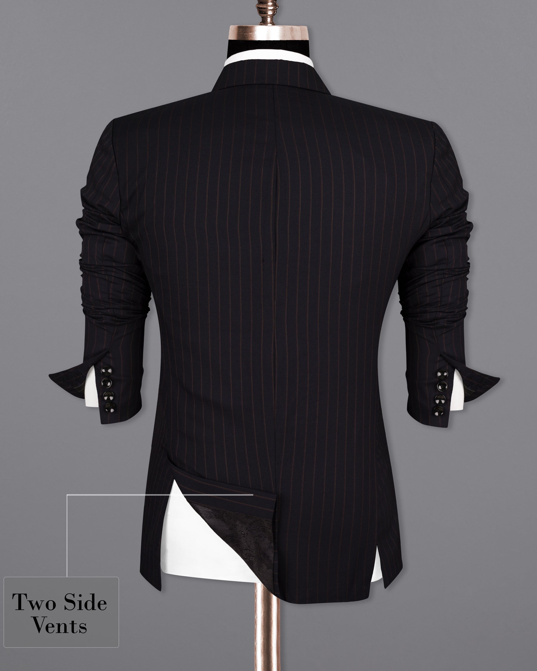 Jade Black Striped Wool Rich Suit ST1534-SB-36, ST1534-SB-38, ST1534-SB-40, ST1534-SB-42, ST1534-SB-44, ST1534-SB-46, ST1534-SB-48, ST1534-SB-50, ST1534-SB-52, ST1534-SB-54, ST1534-SB-56, ST1534-SB-58, ST1534-SB-60