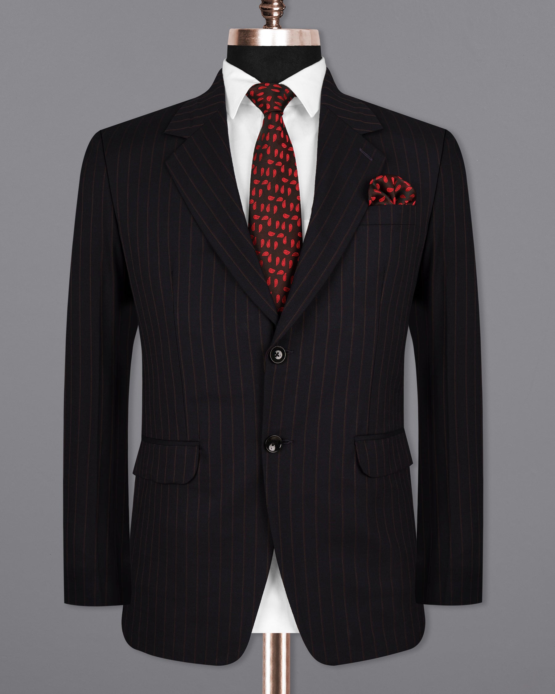 Jade Black Striped Wool Rich Suit ST1534-SB-36, ST1534-SB-38, ST1534-SB-40, ST1534-SB-42, ST1534-SB-44, ST1534-SB-46, ST1534-SB-48, ST1534-SB-50, ST1534-SB-52, ST1534-SB-54, ST1534-SB-56, ST1534-SB-58, ST1534-SB-60