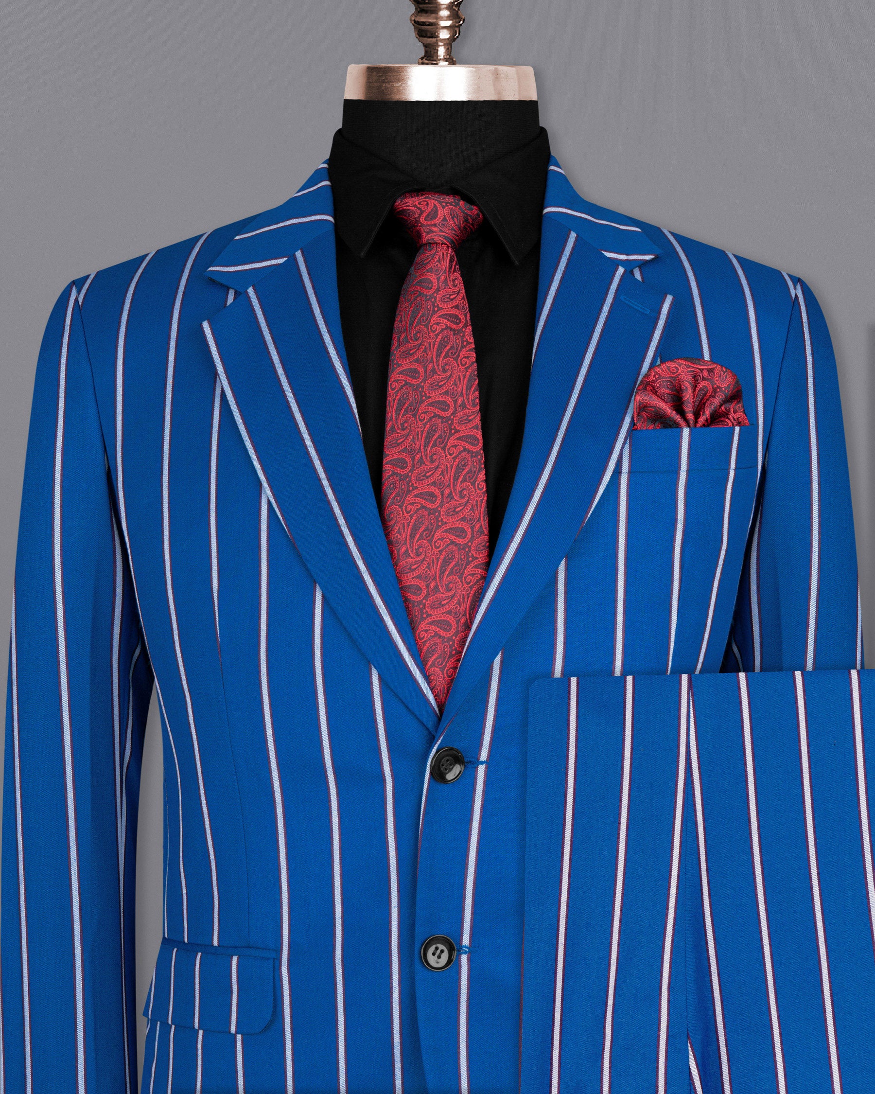 Cerulean Blue Striped Woolrich Suit ST1555-SB-36, ST1555-SB-38, ST1555-SB-40, ST1555-SB-42, ST1555-SB-44, ST1555-SB-46, ST1555-SB-48, ST1555-SB-50, ST1555-SB-52, ST1555-SB-54, ST1555-SB-56, ST1555-SB-58, ST1555-SB-60