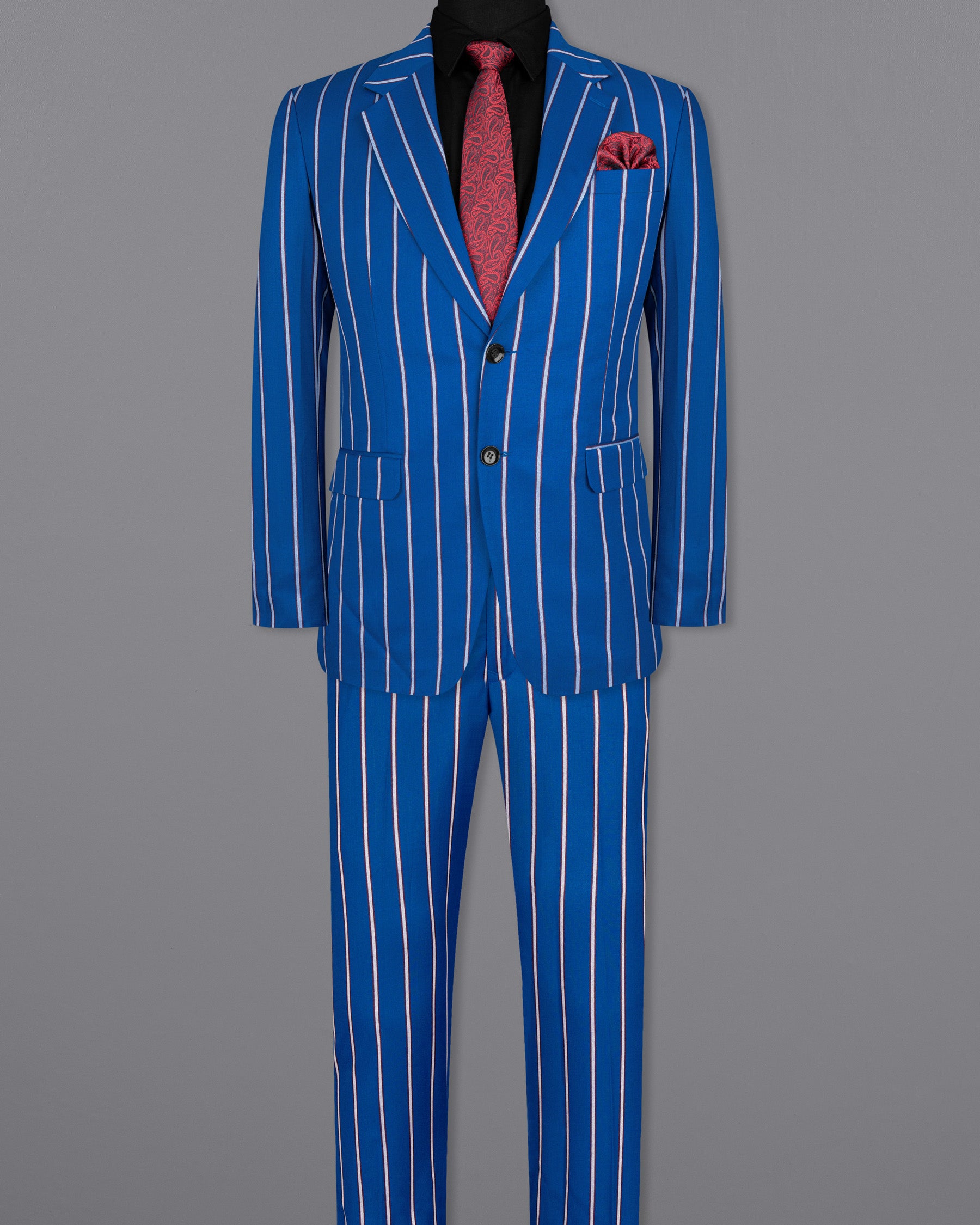 Cerulean Blue Striped Woolrich Suit ST1555-SB-36, ST1555-SB-38, ST1555-SB-40, ST1555-SB-42, ST1555-SB-44, ST1555-SB-46, ST1555-SB-48, ST1555-SB-50, ST1555-SB-52, ST1555-SB-54, ST1555-SB-56, ST1555-SB-58, ST1555-SB-60