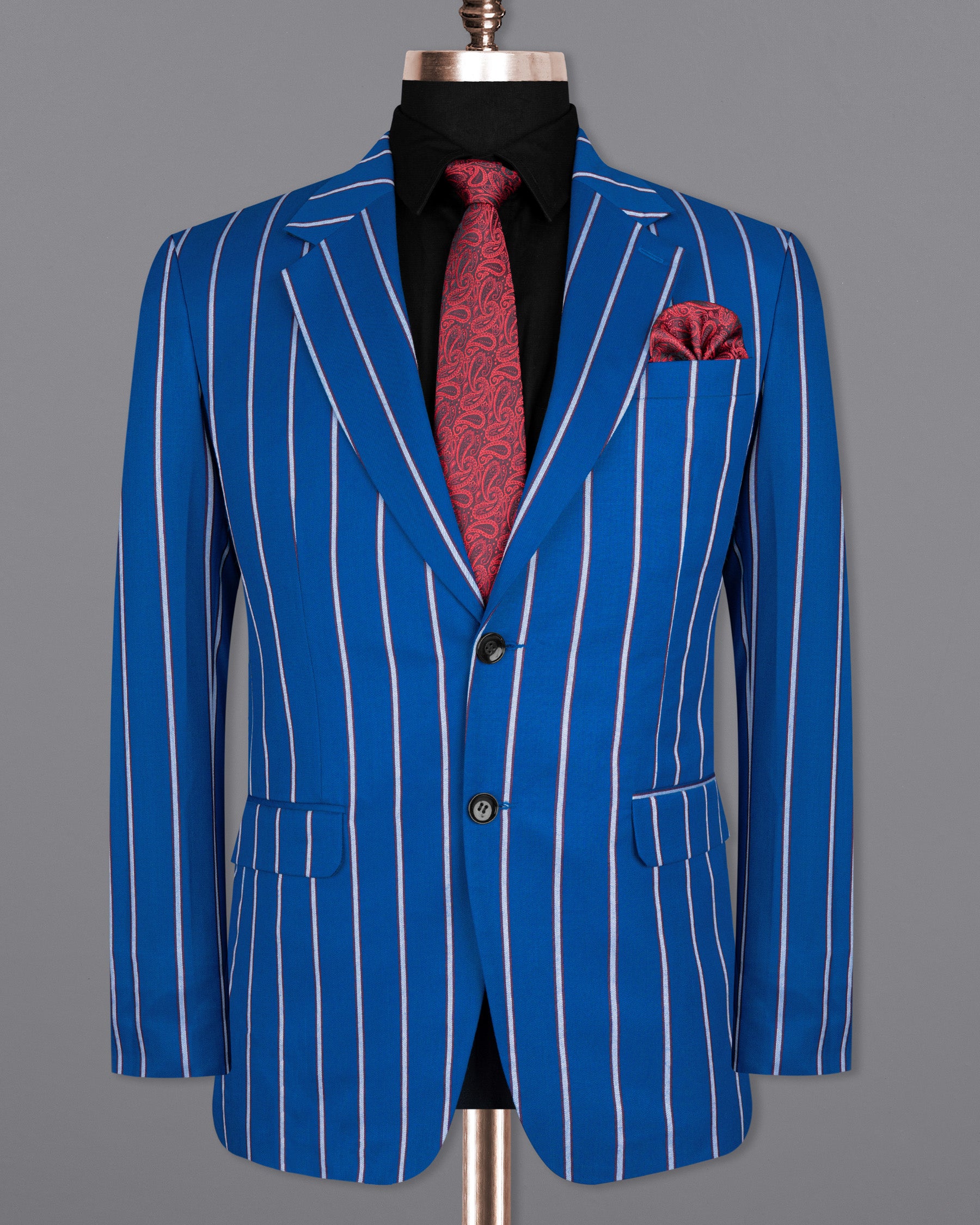 Cerulean Blue Striped Woolrich Suit ST1555-SB-36, ST1555-SB-38, ST1555-SB-40, ST1555-SB-42, ST1555-SB-44, ST1555-SB-46, ST1555-SB-48, ST1555-SB-50, ST1555-SB-52, ST1555-SB-54, ST1555-SB-56, ST1555-SB-58, ST1555-SB-60