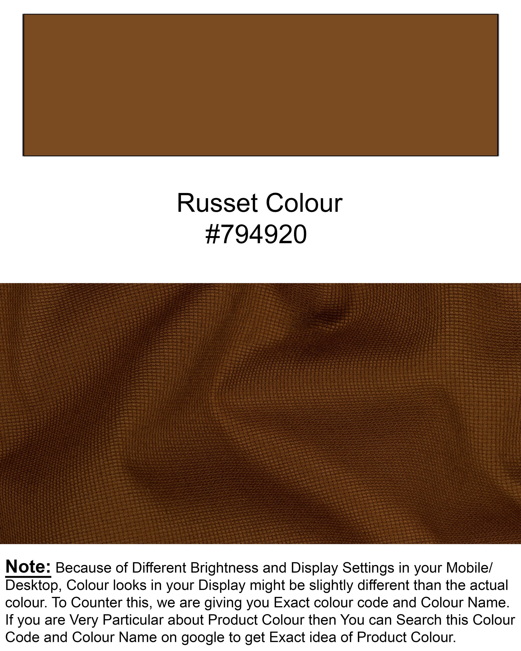 Russet Brown Premium Cotton Belt closure Sports Suit ST1580-D9-36, ST1580-D9-38, ST1580-D9-40, ST1580-D9-42, ST1580-D9-44, ST1580-D9-46, ST1580-D9-48, ST1580-D9-50, ST1580-D9-52, ST1580-D9-54, ST1580-D9-56, ST1580-D9-58, ST1580-D9-60