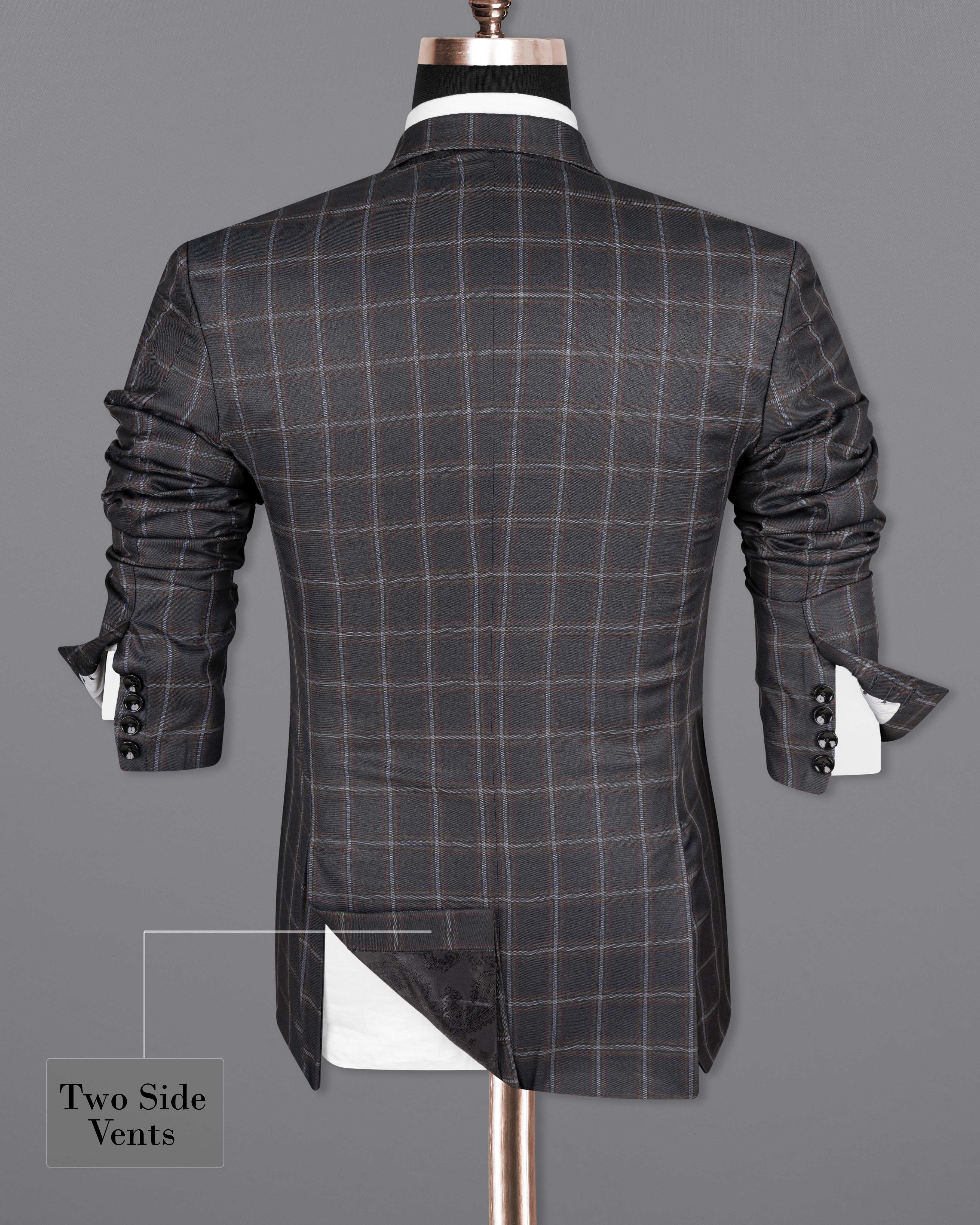 Tundora Gray windowpane Wool Rich Suit